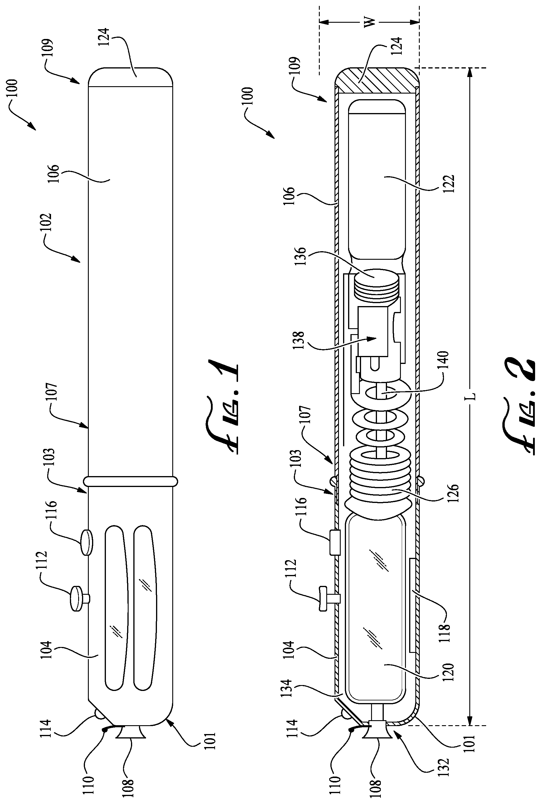 Patent US12324499 Figure 1 – Hand-held cosmetic dispenser