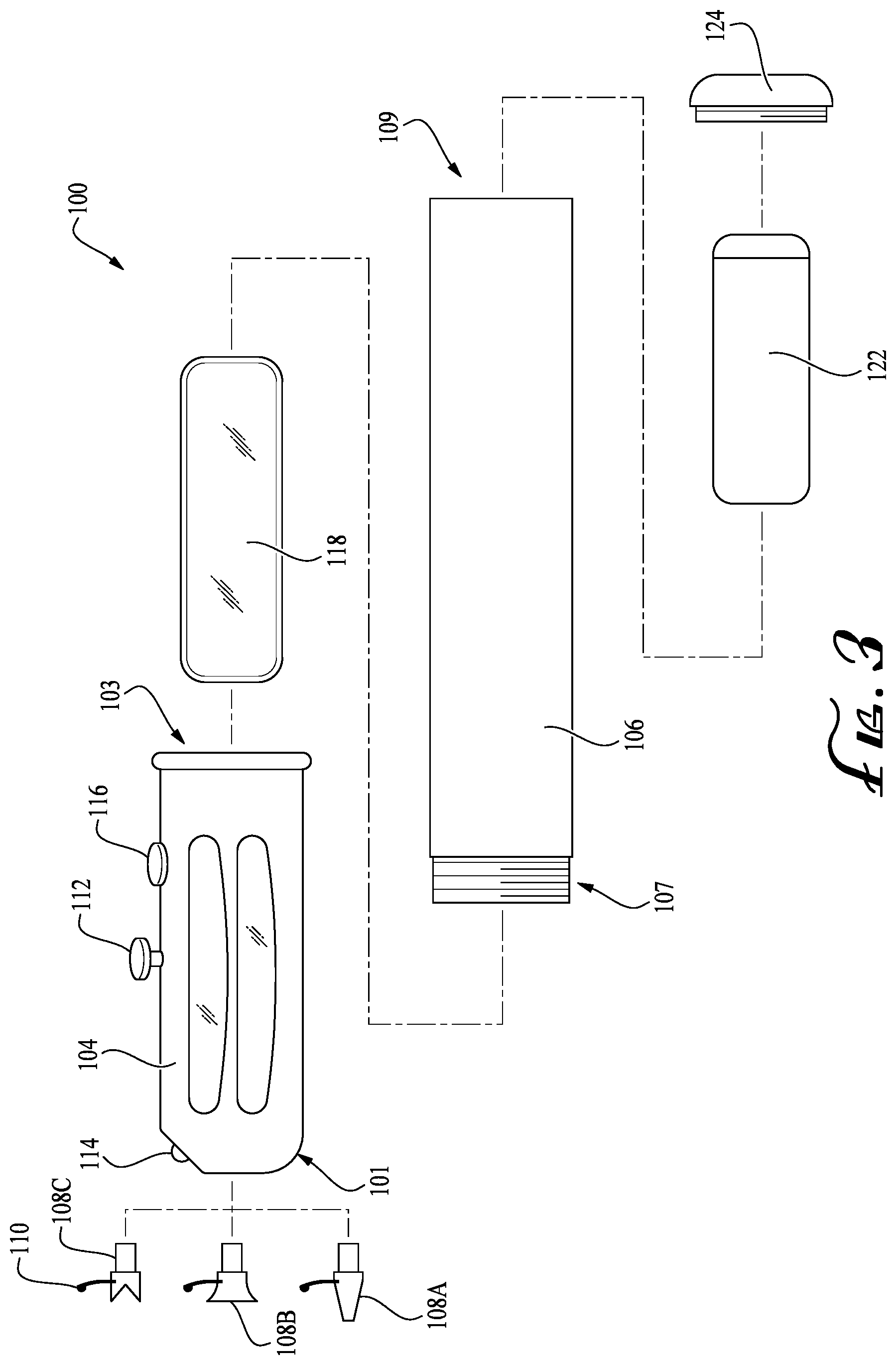 Patent US12324499 Figure 2 – Hand-held cosmetic dispenser