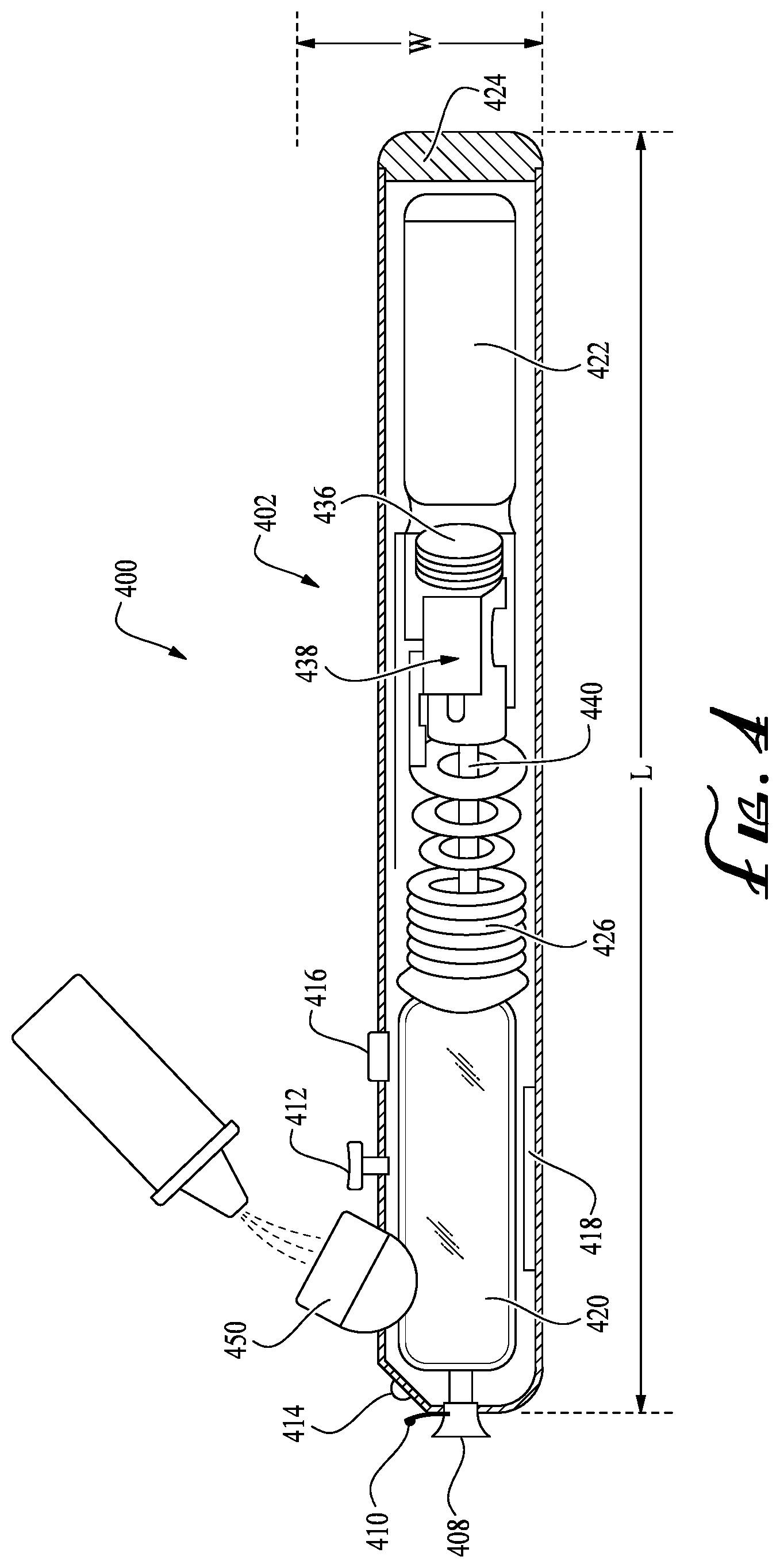Patent US12324499 Figure 3 – Hand-held cosmetic dispenser