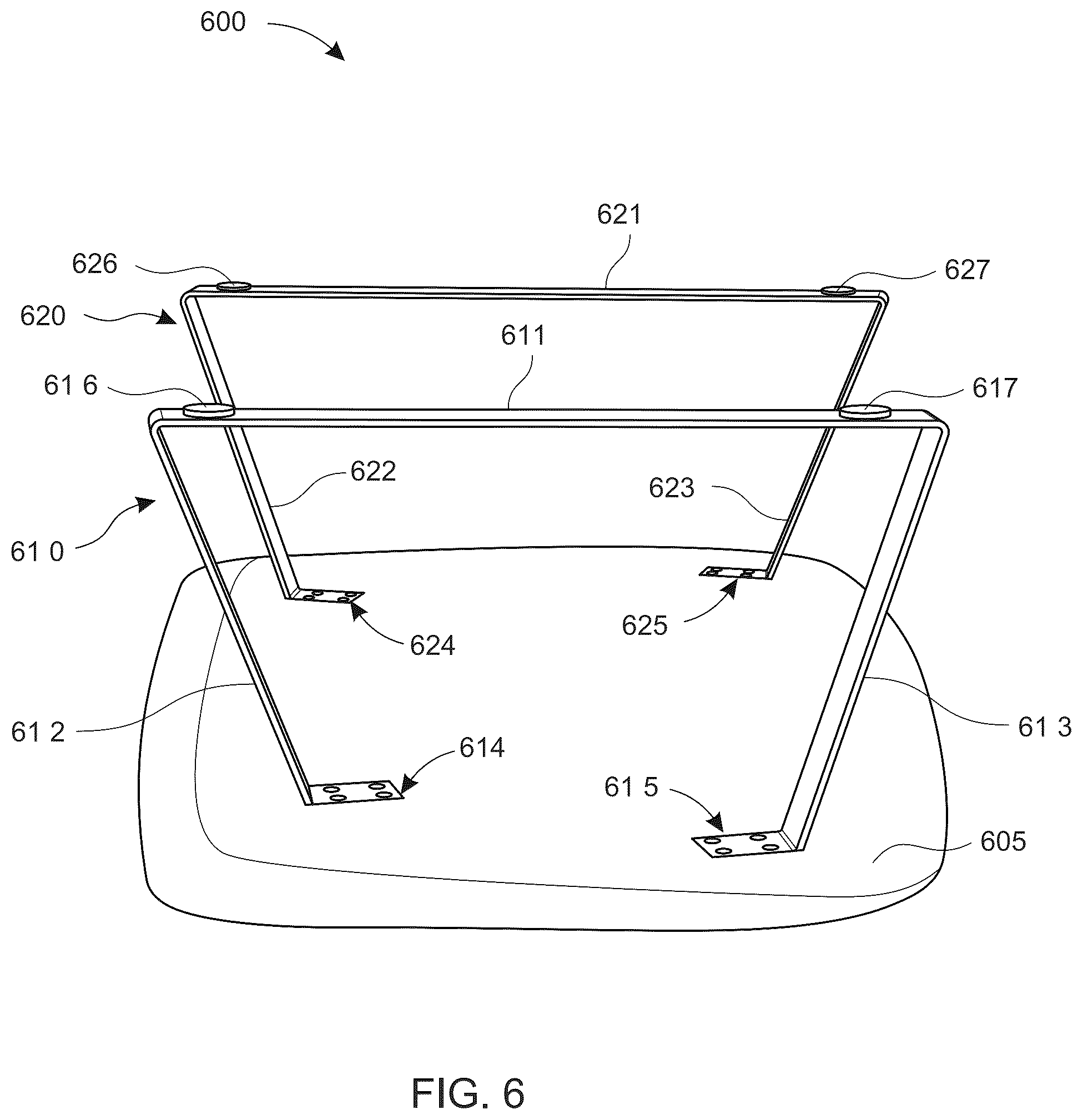 Patent US12324508 Figure 5 – Mechanical structural support with asymmetric opposing angles