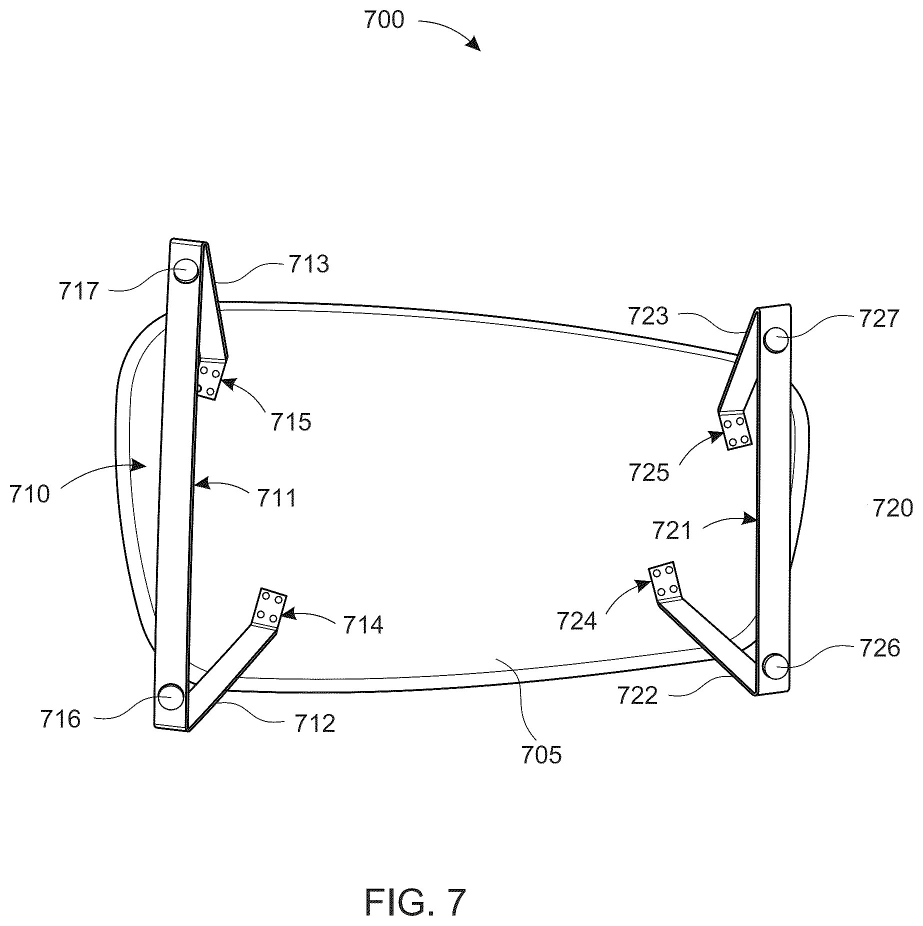 Patent US12324508 Figure 6 – Mechanical structural support with asymmetric opposing angles