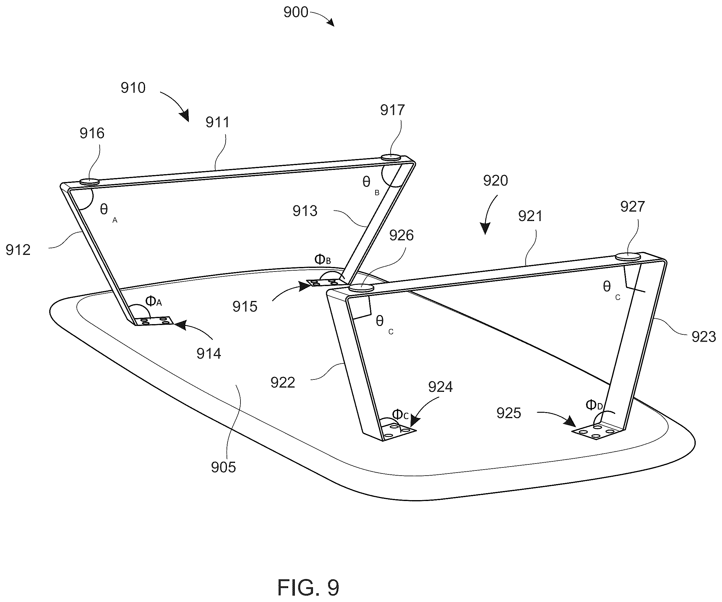 Patent US12324508 Figure 8 – Mechanical structural support with asymmetric opposing angles