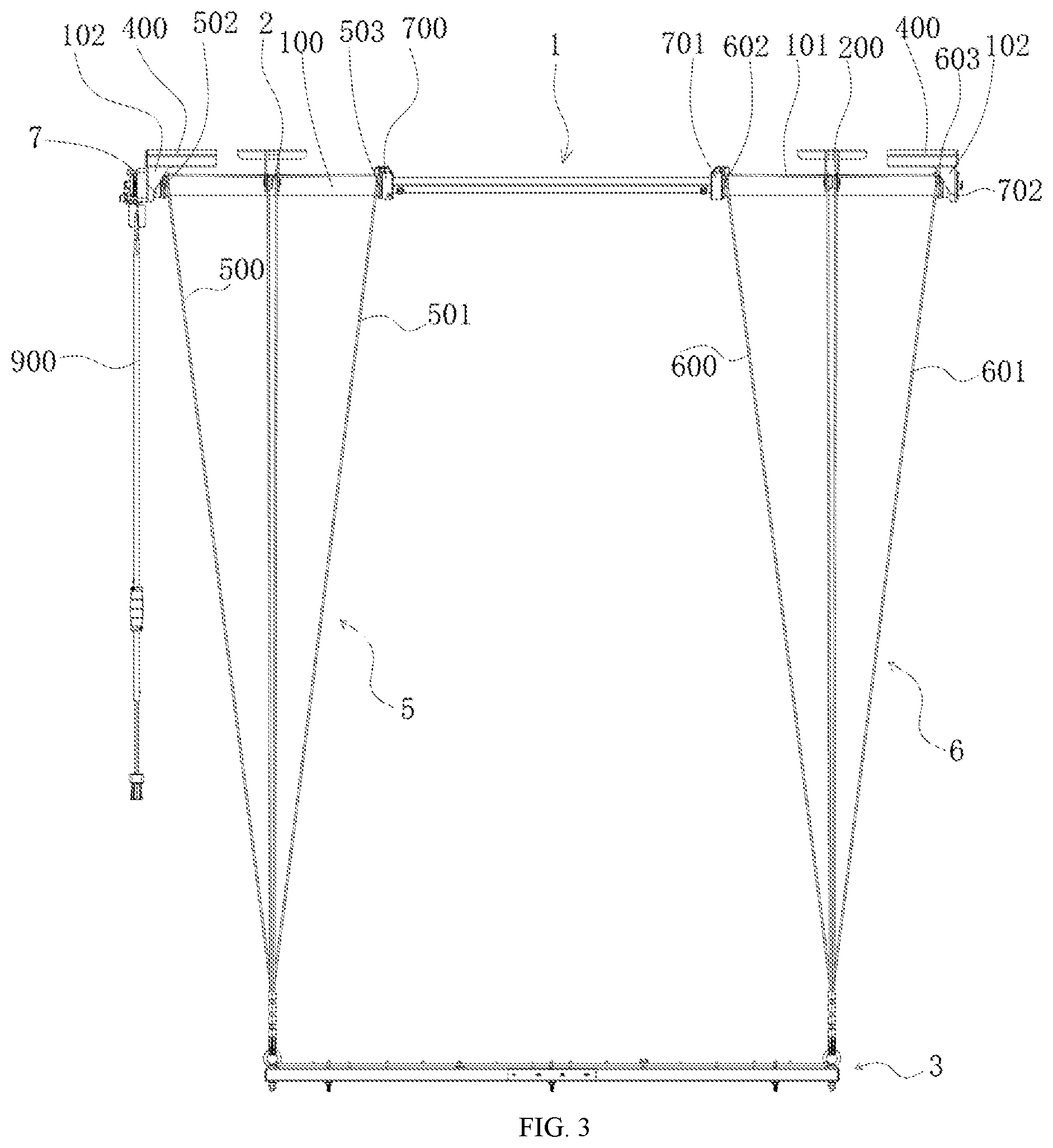 Patent US12324510 Figure 3 – Ceiling storage rack