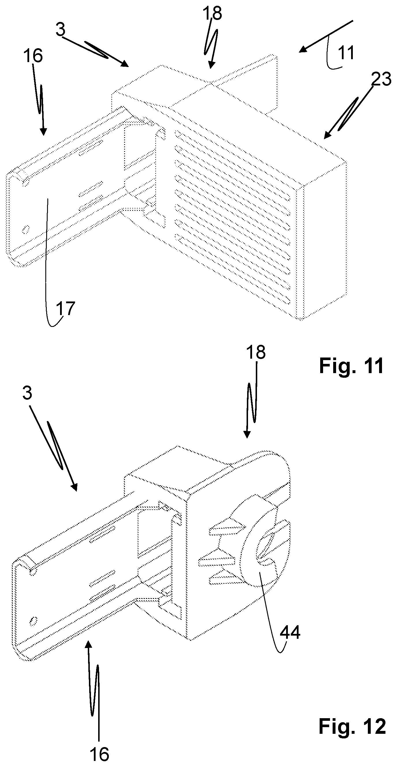 Patent US12324513 Figure 6 – Drive adapter for tool-free mounting of a drive element on a rail element of a guide system