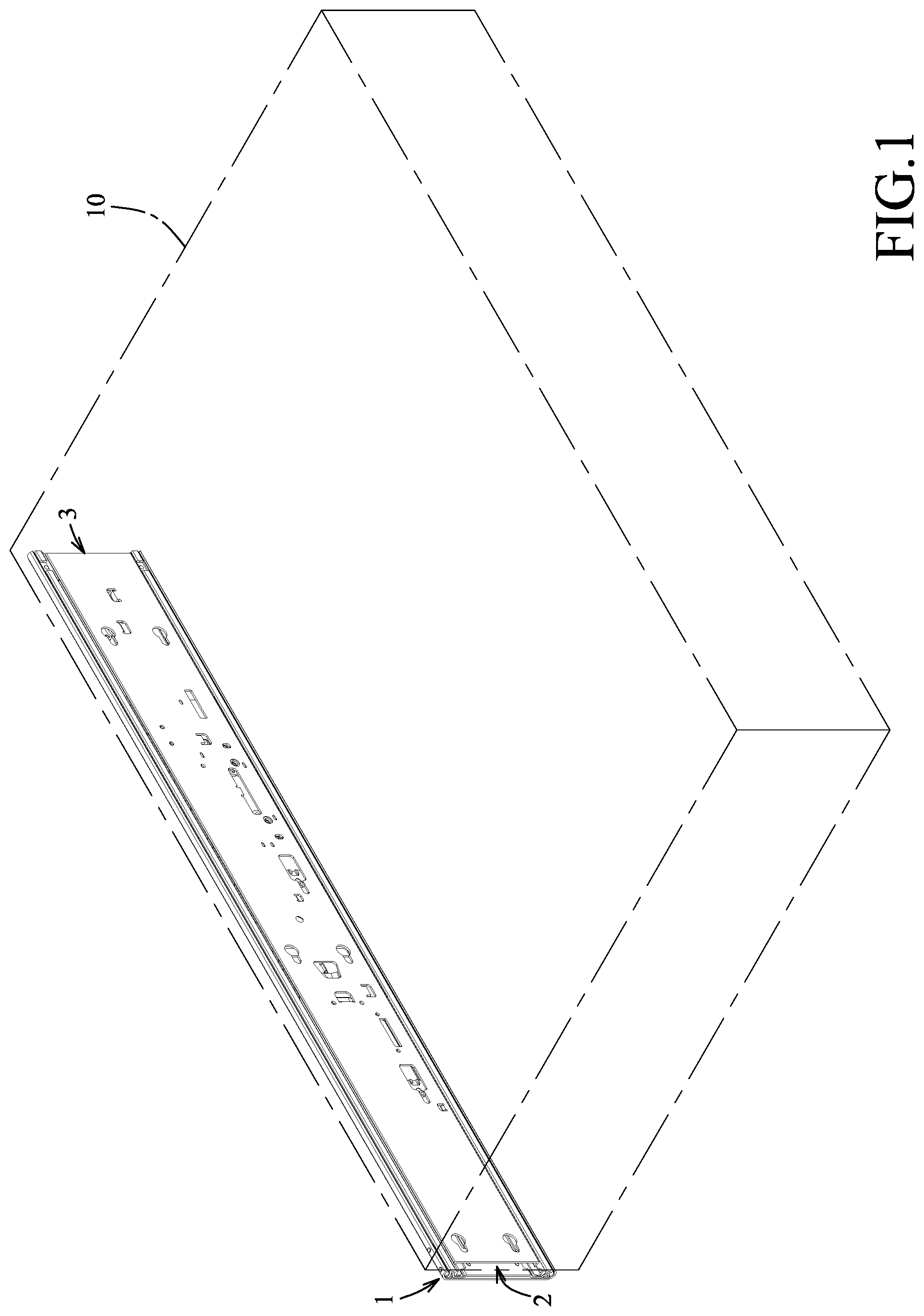 Patent US12324514 Figure 1 – Three-section slide rail device