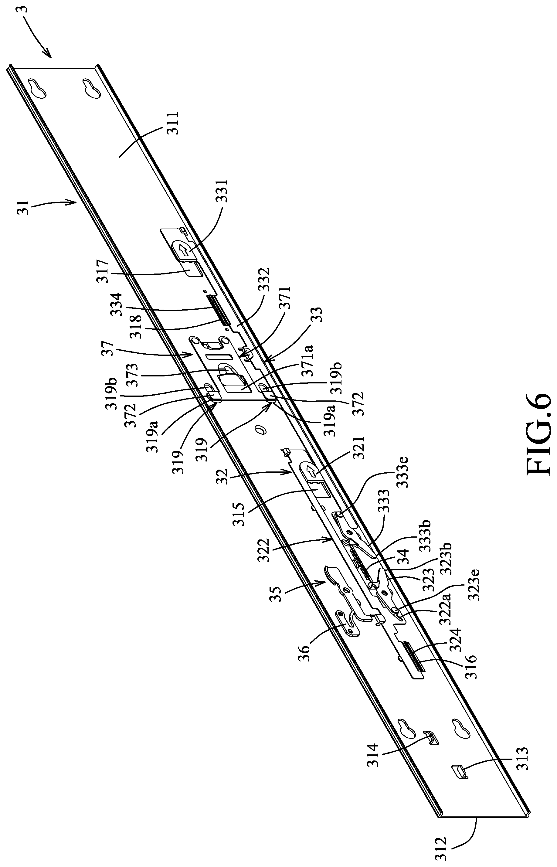 Patent US12324514 Figure 6 – Three-section slide rail device