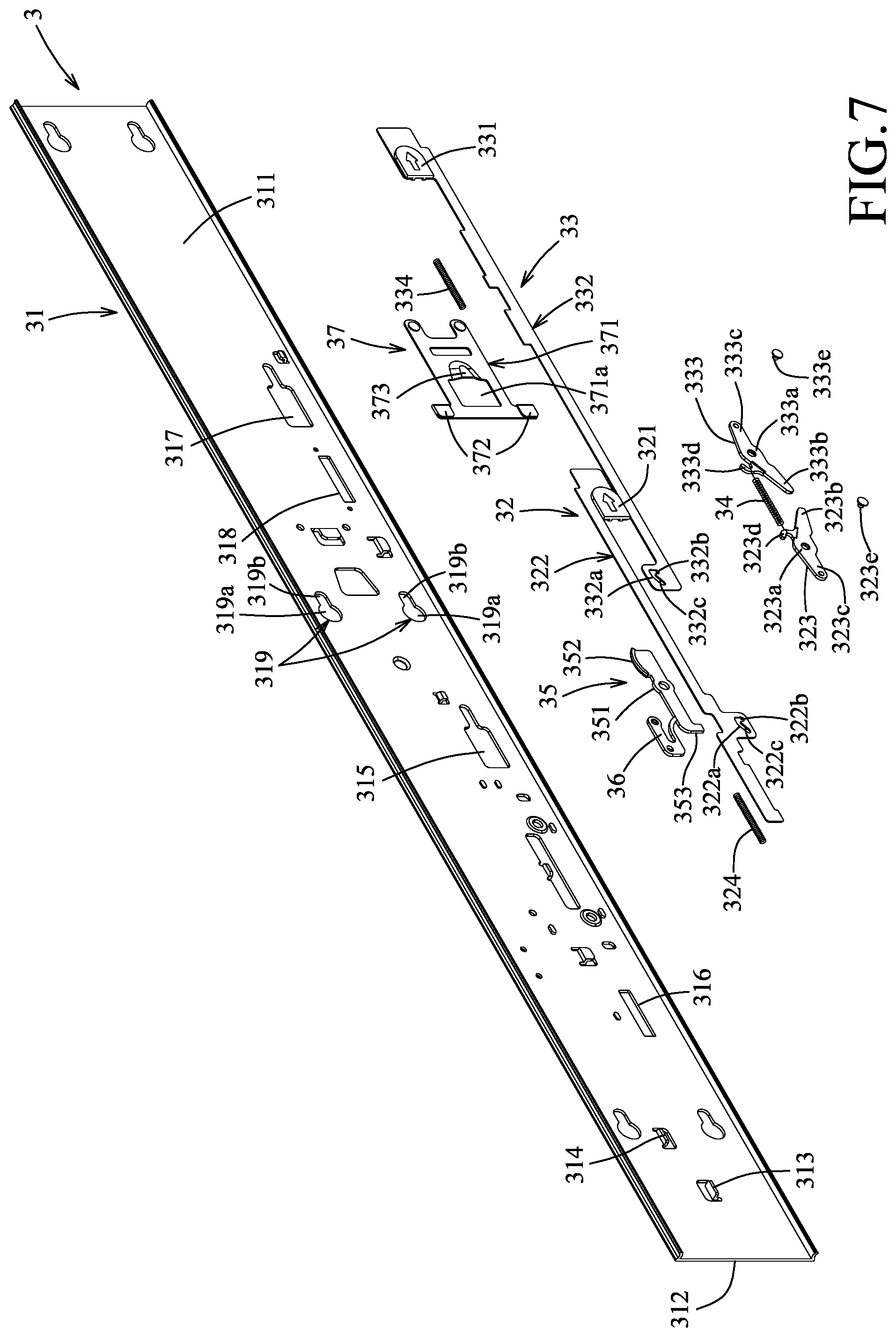 Patent US12324514 Figure 7 – Three-section slide rail device