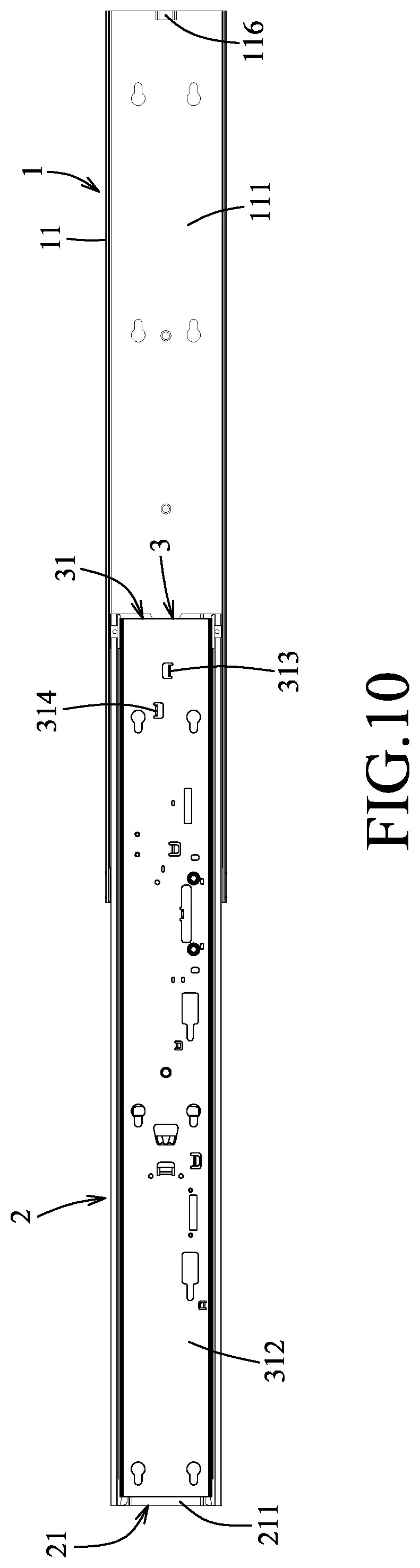 Patent US12324514 Figure 10 – Three-section slide rail device
