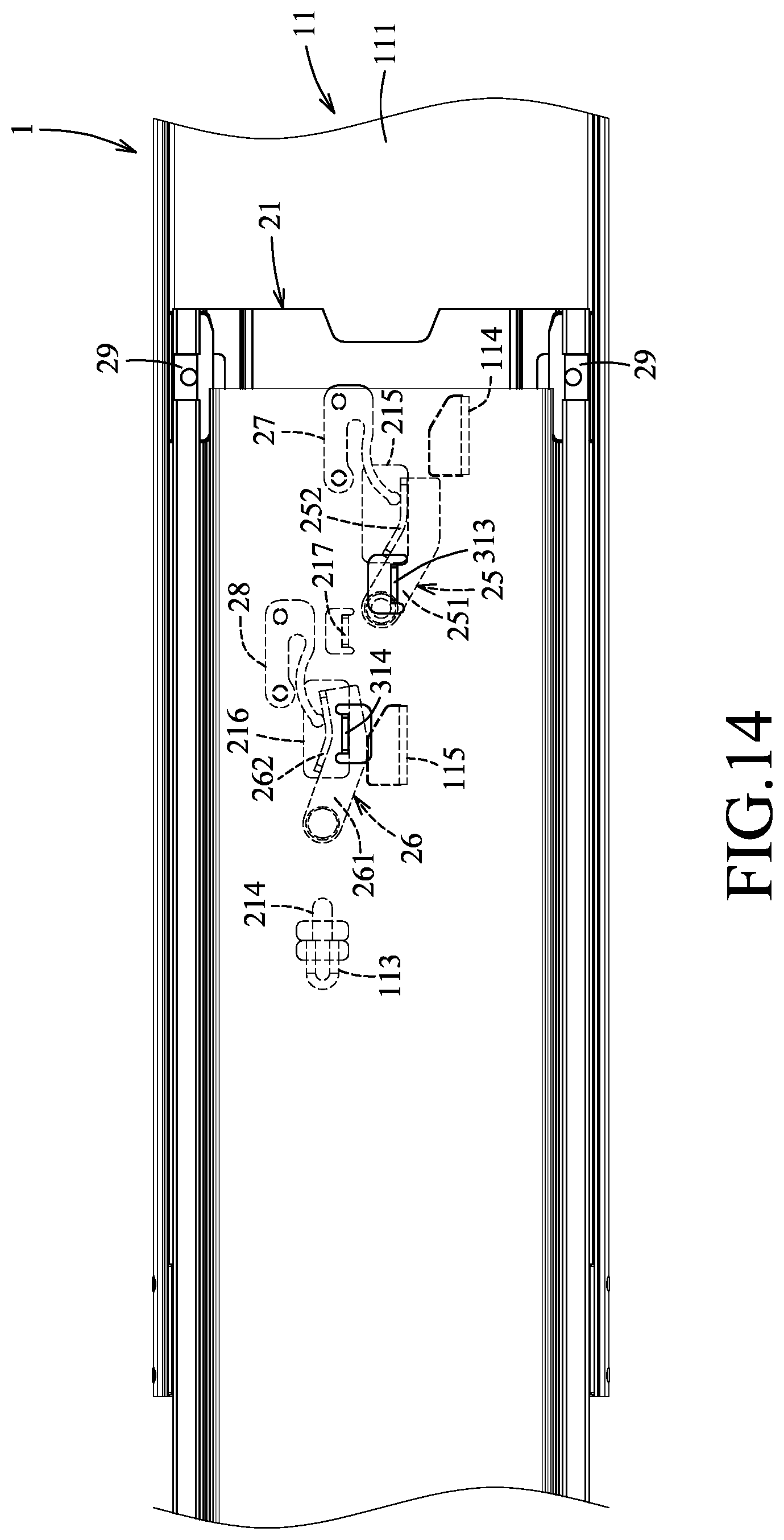 Patent US12324514 Figure 14 – Three-section slide rail device
