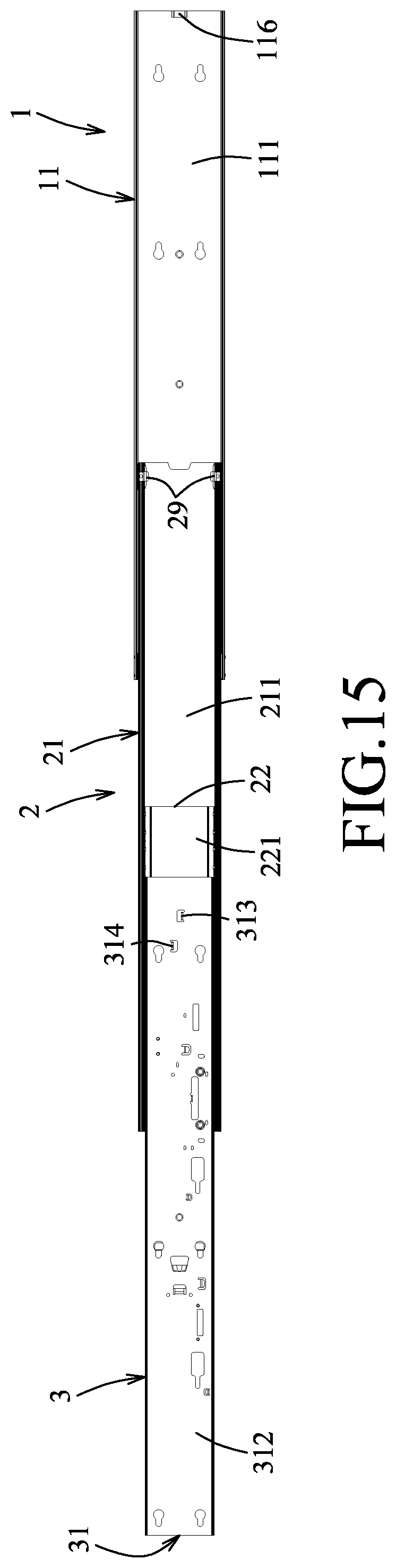 Patent US12324514 Figure 15 – Three-section slide rail device