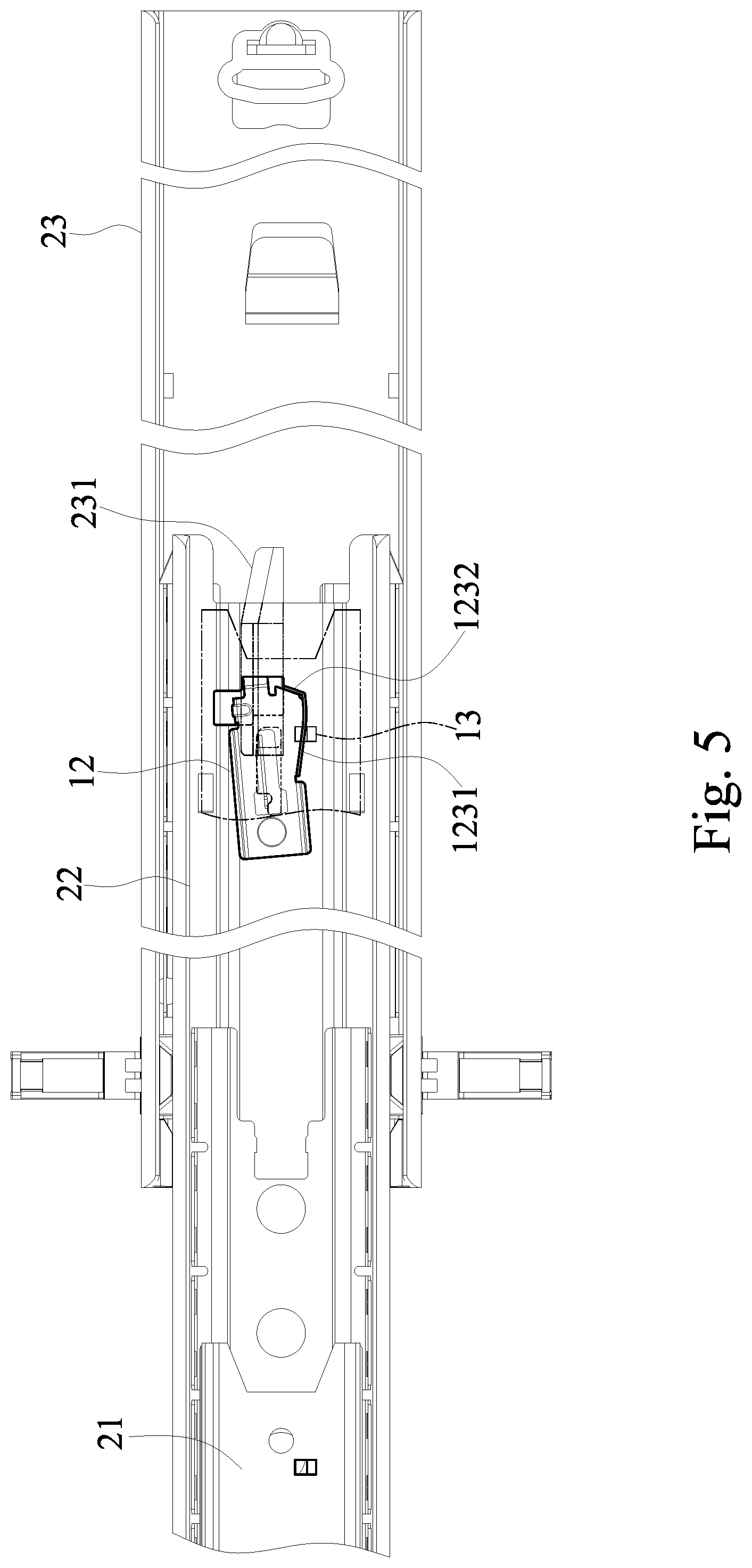 Patent US12324515 Figure 5 – Middle and inner rails synchronization mechanism of slide rail