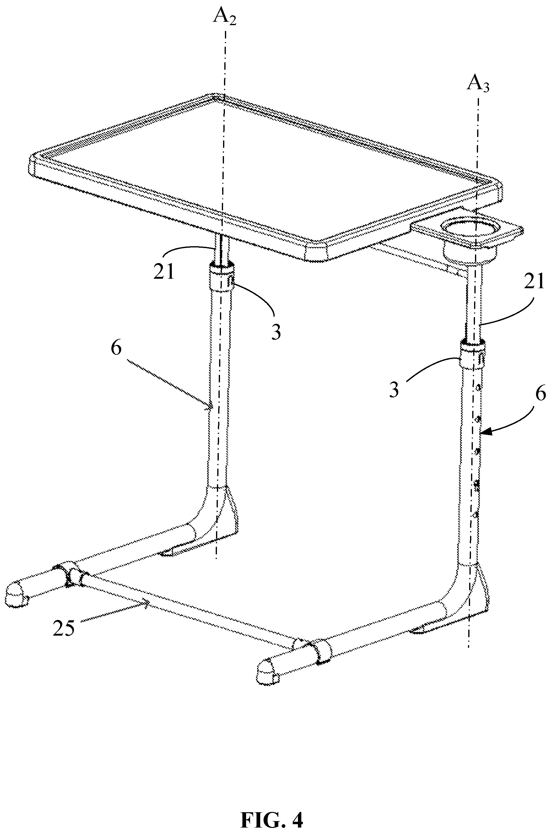 Patent US12324517 Figure 4 – Foldable table with leg rotation limiting structure
