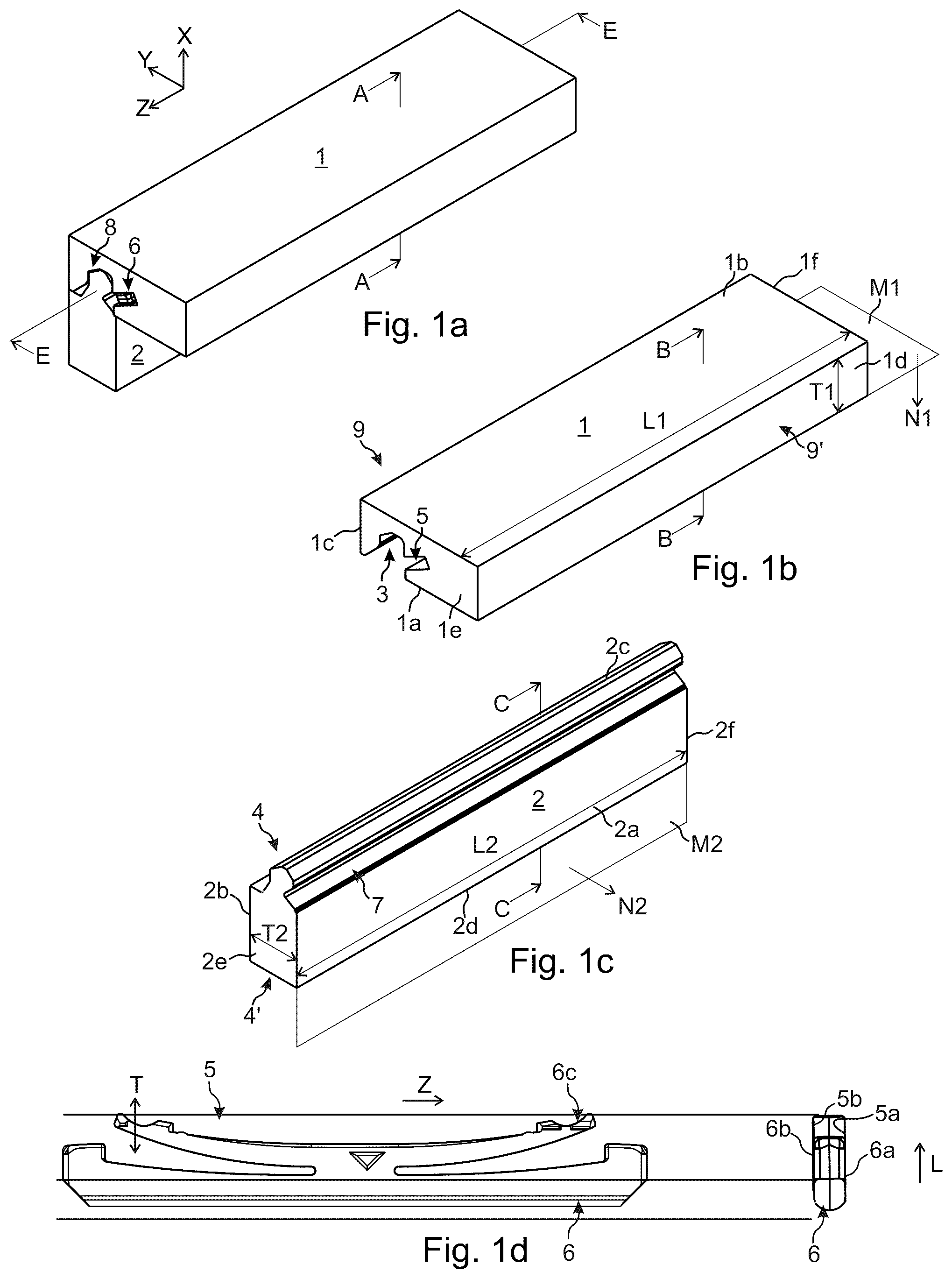 Patent US12324519 Figure 1 – Panels comprising a mechanical locking device and an associated assembled article