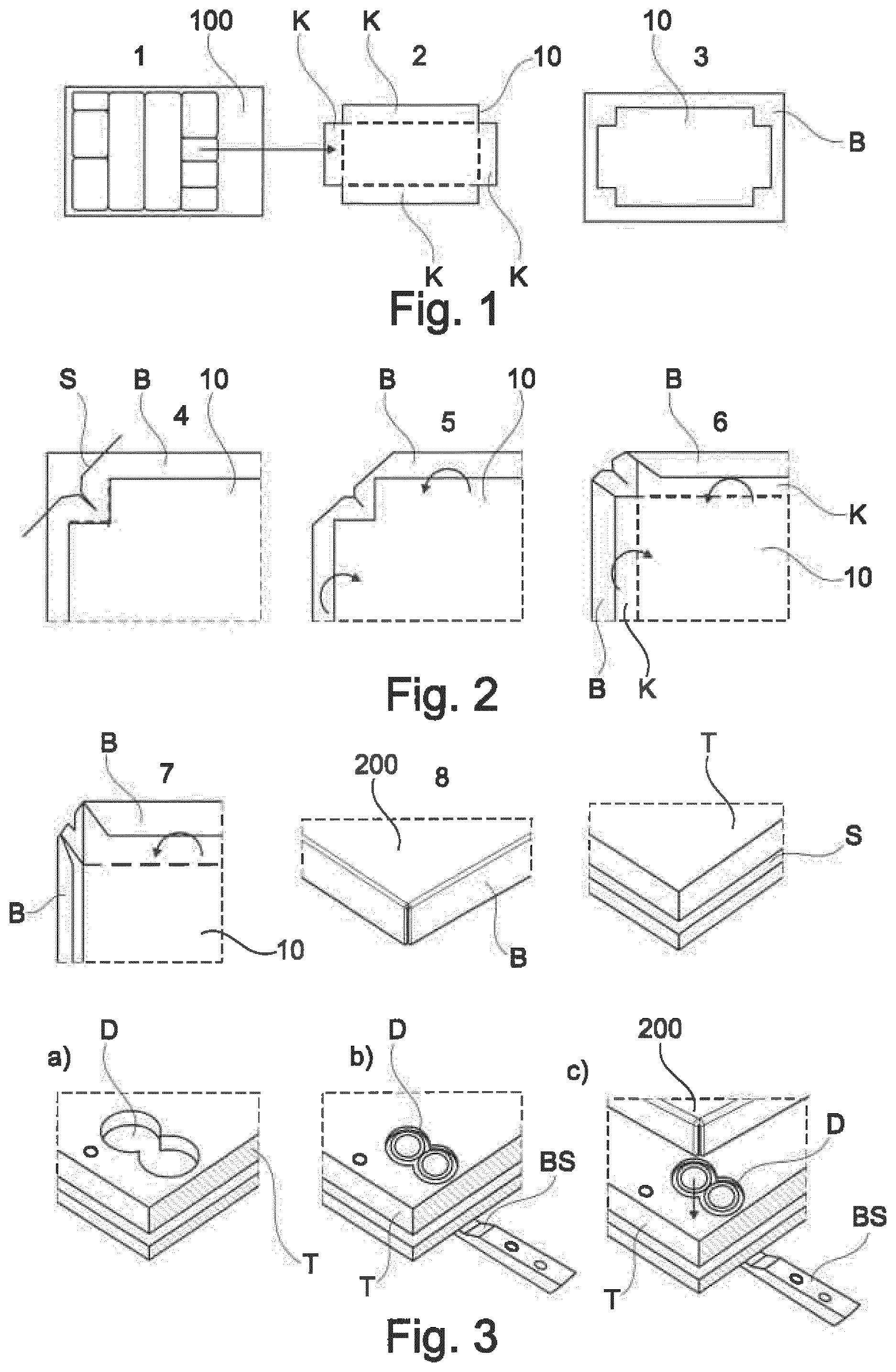 Patent US12324520 Figure 1 – Method for producing a cover for a furniture panel