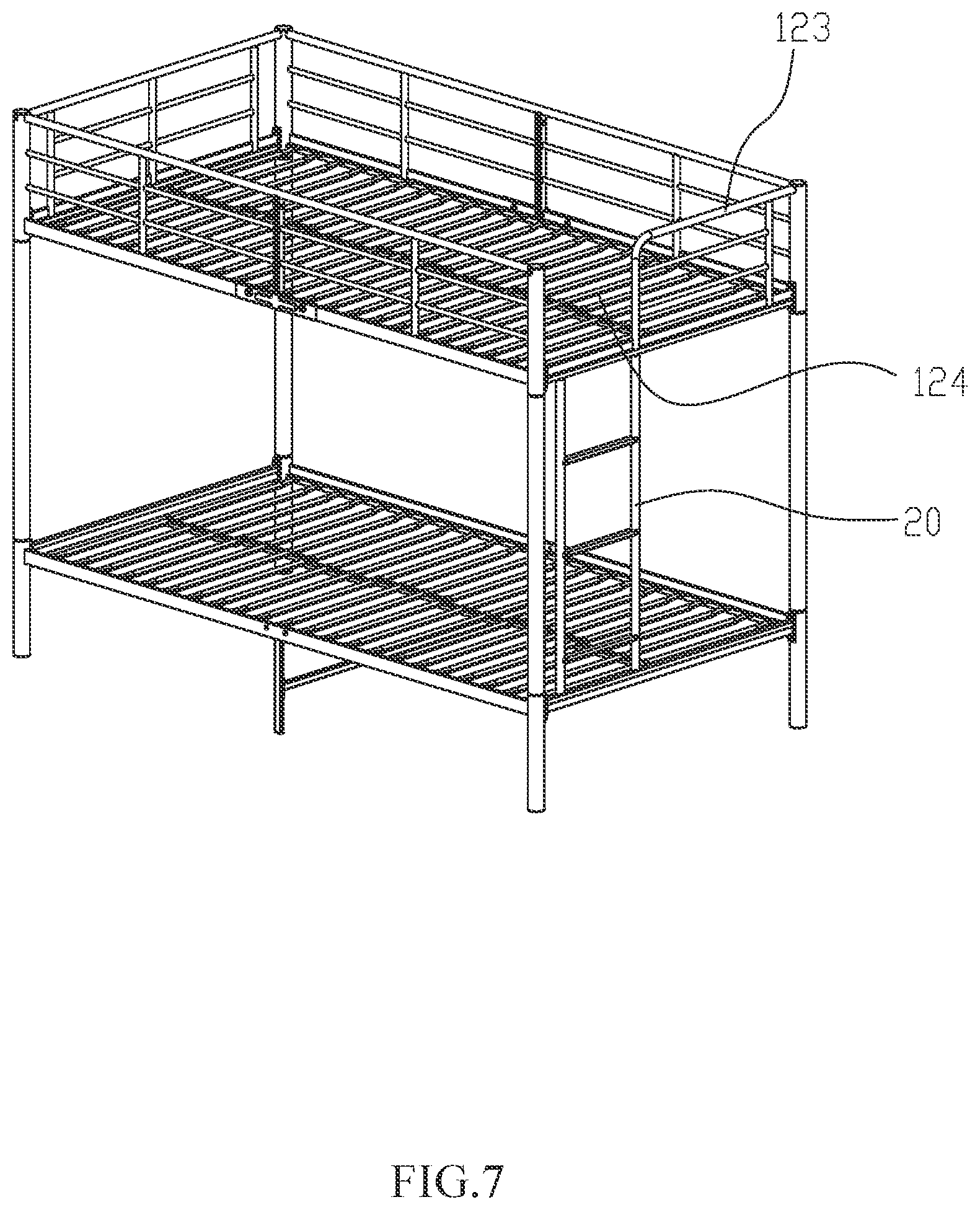 Patent US12324522 Figure 7 – Bed ladder configured to be installed on bed frame for use