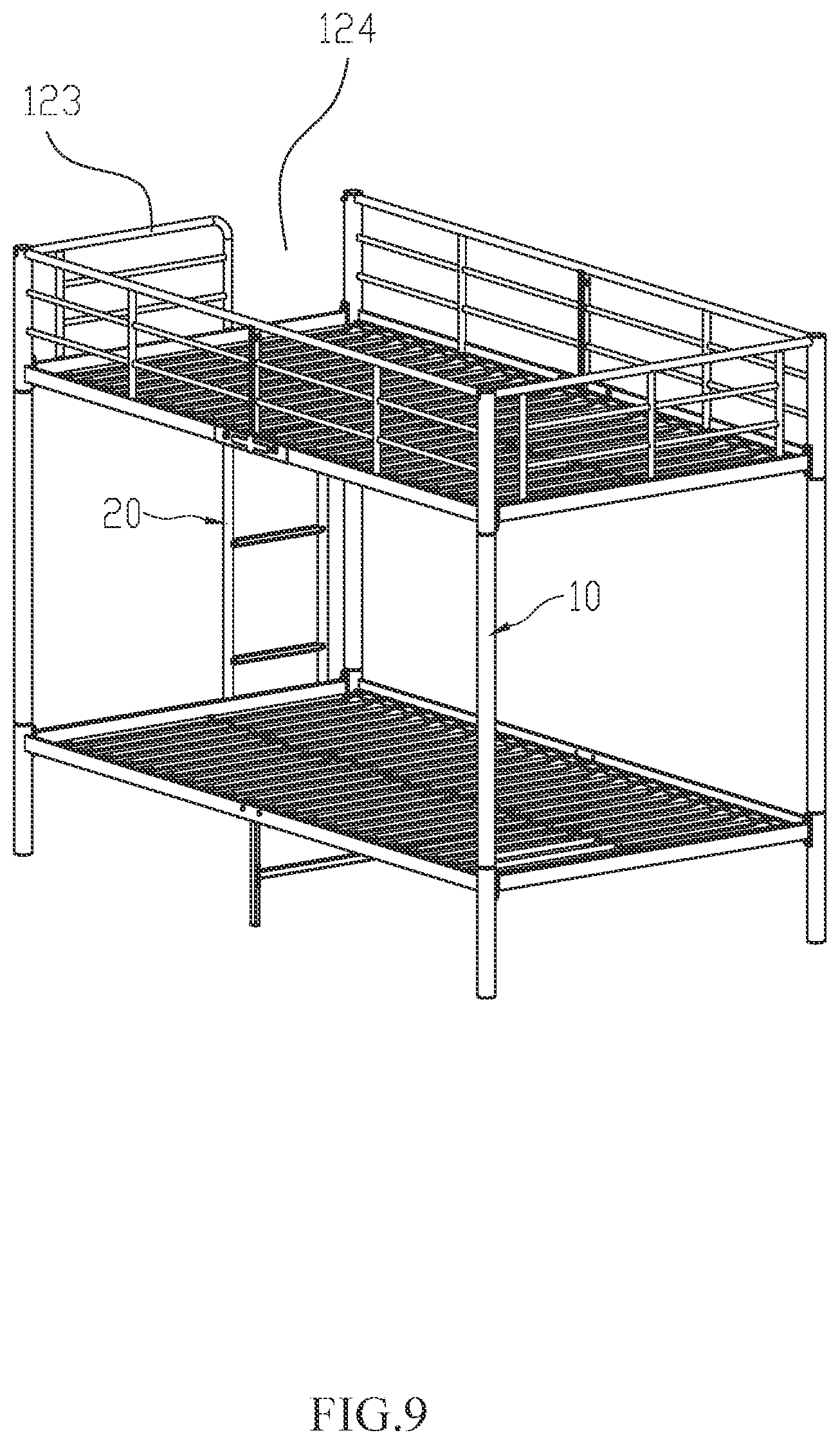 Patent US12324522 Figure 9 – Bed ladder configured to be installed on bed frame for use