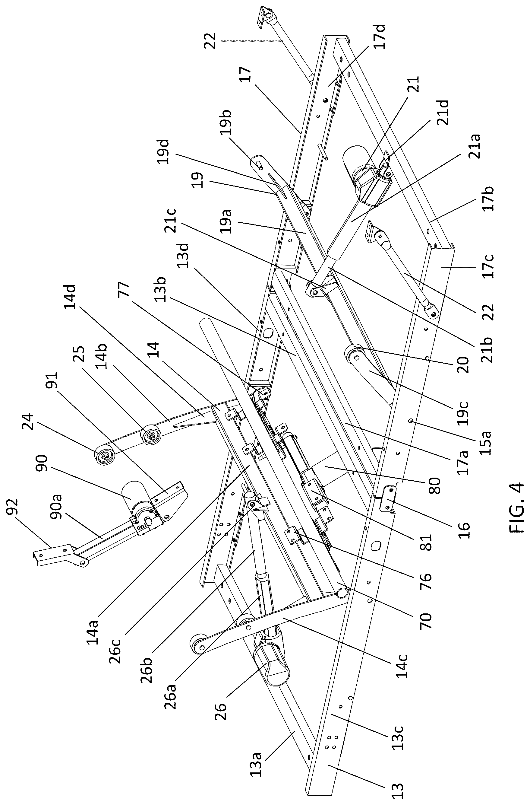 Patent US12324523 Figure 4 – Lumbar support mechanism and adjustable bed therewith