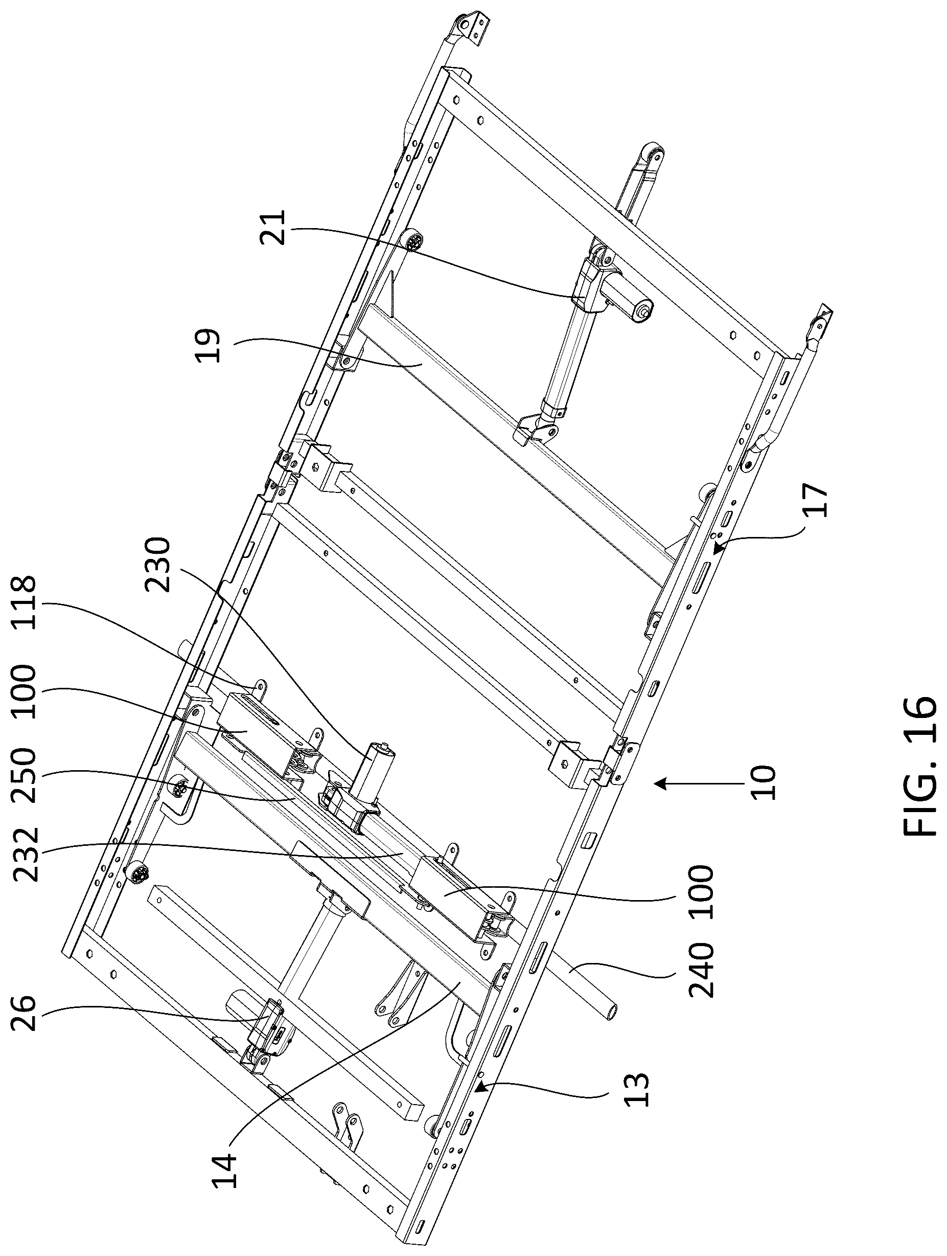 Patent US12324523 Figure 15 – Lumbar support mechanism and adjustable bed therewith