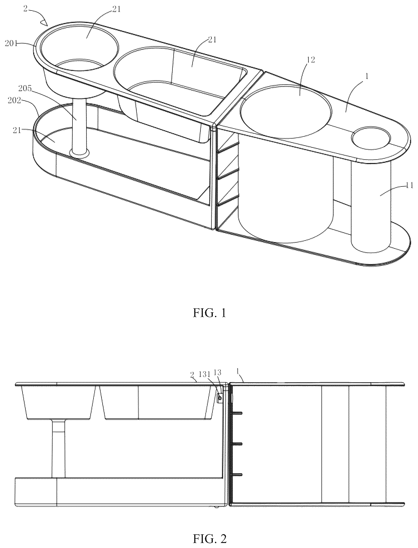 Patent US12324533 Figure 1 – Rotatable food and beverage holder