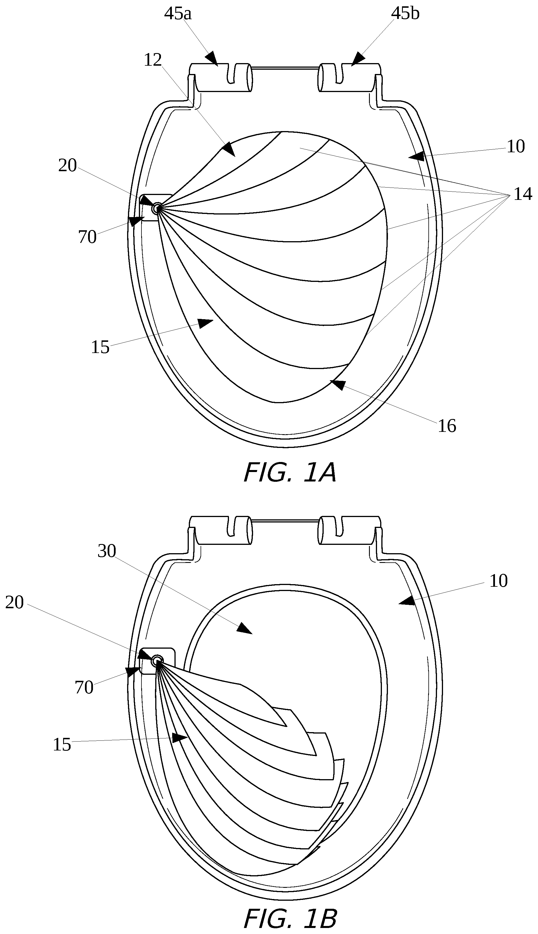 Patent US12324547 Figure 1 – Toilet aerosol containment device