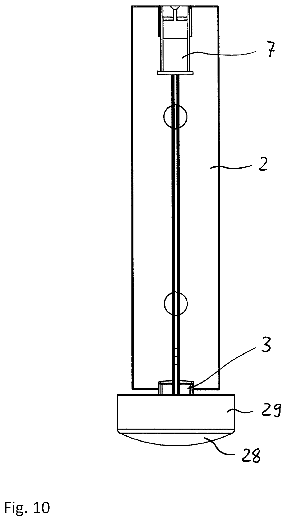 Patent US12324549 Figure 7 – Wall-mounted metering dispenser