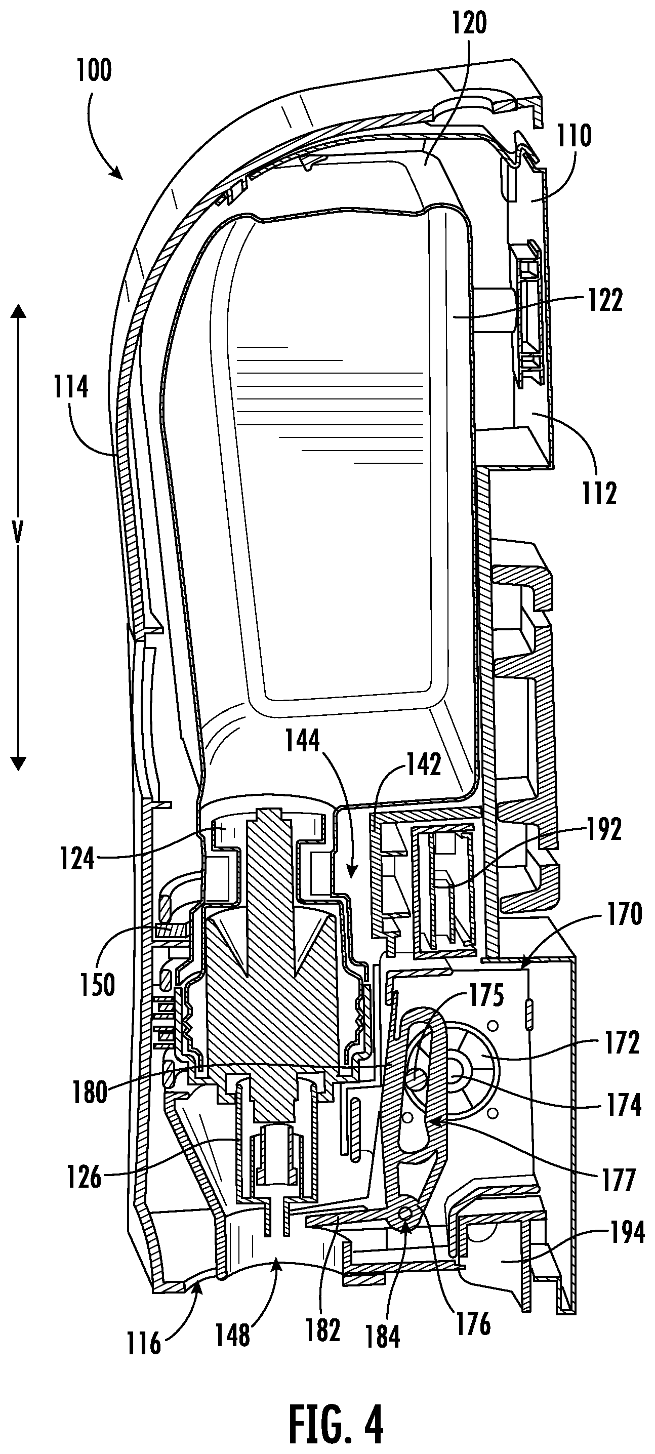 Patent US12324550 Figure 4 – Dispensing device with improved motor assembly