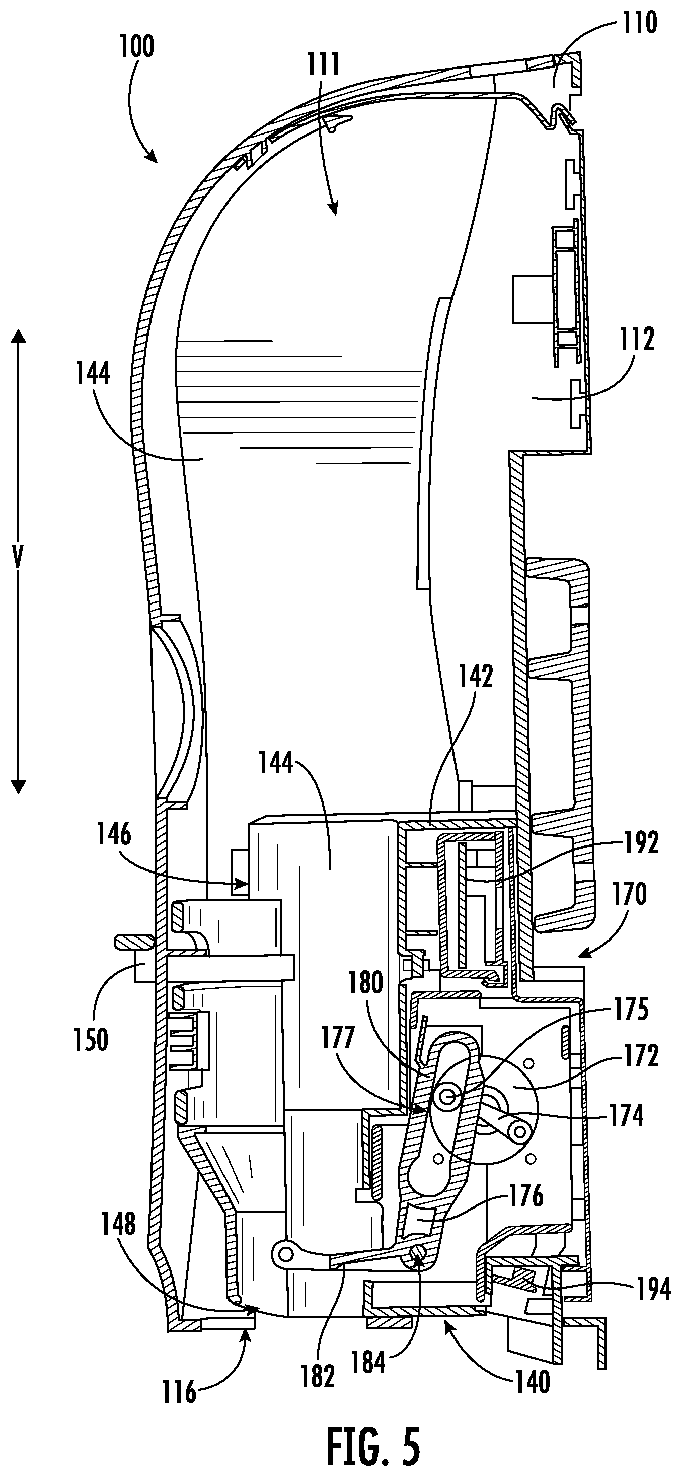 Patent US12324550 Figure 5 – Dispensing device with improved motor assembly