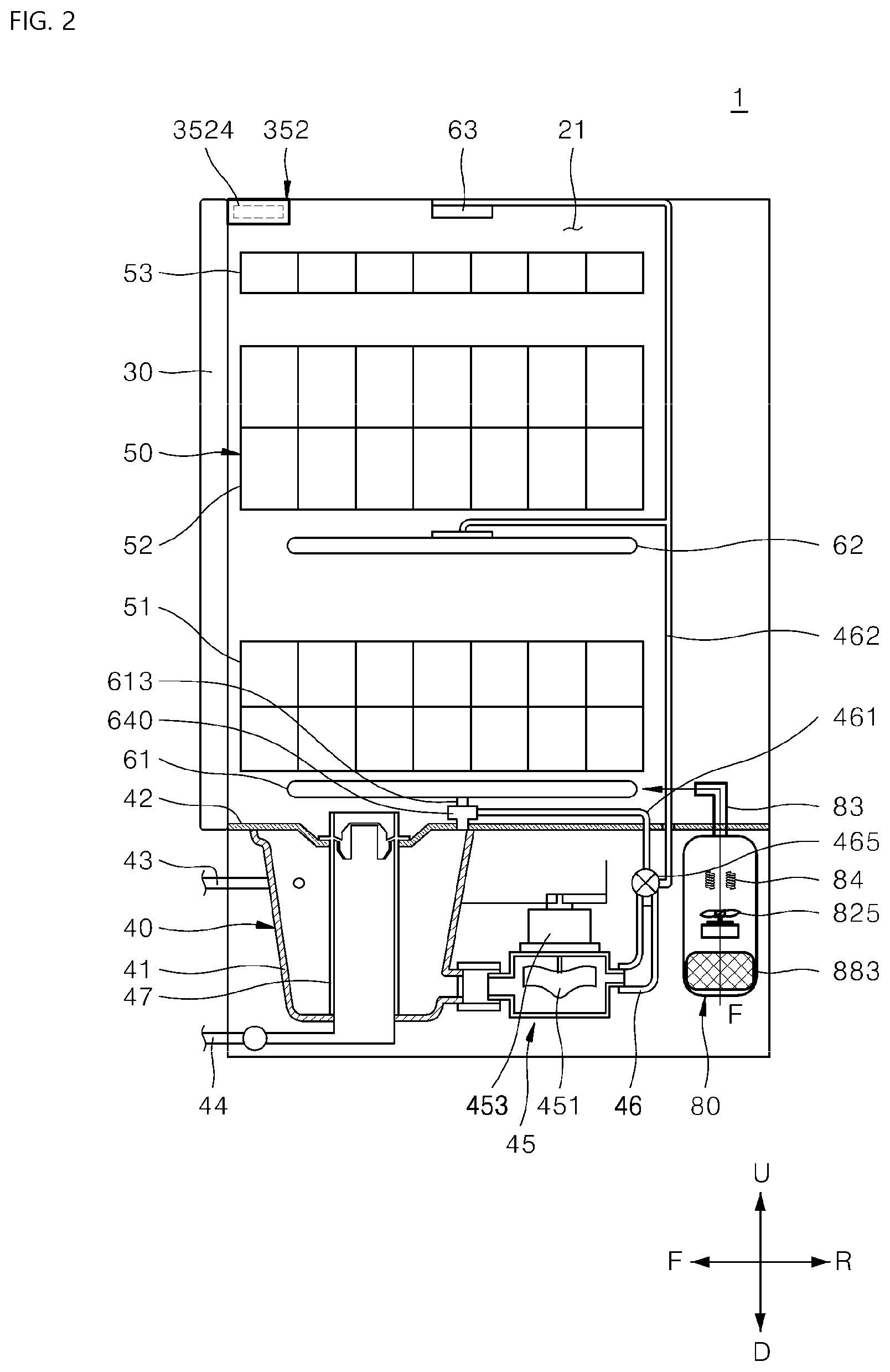 Patent US12324553 Figure 2 – Dishwasher