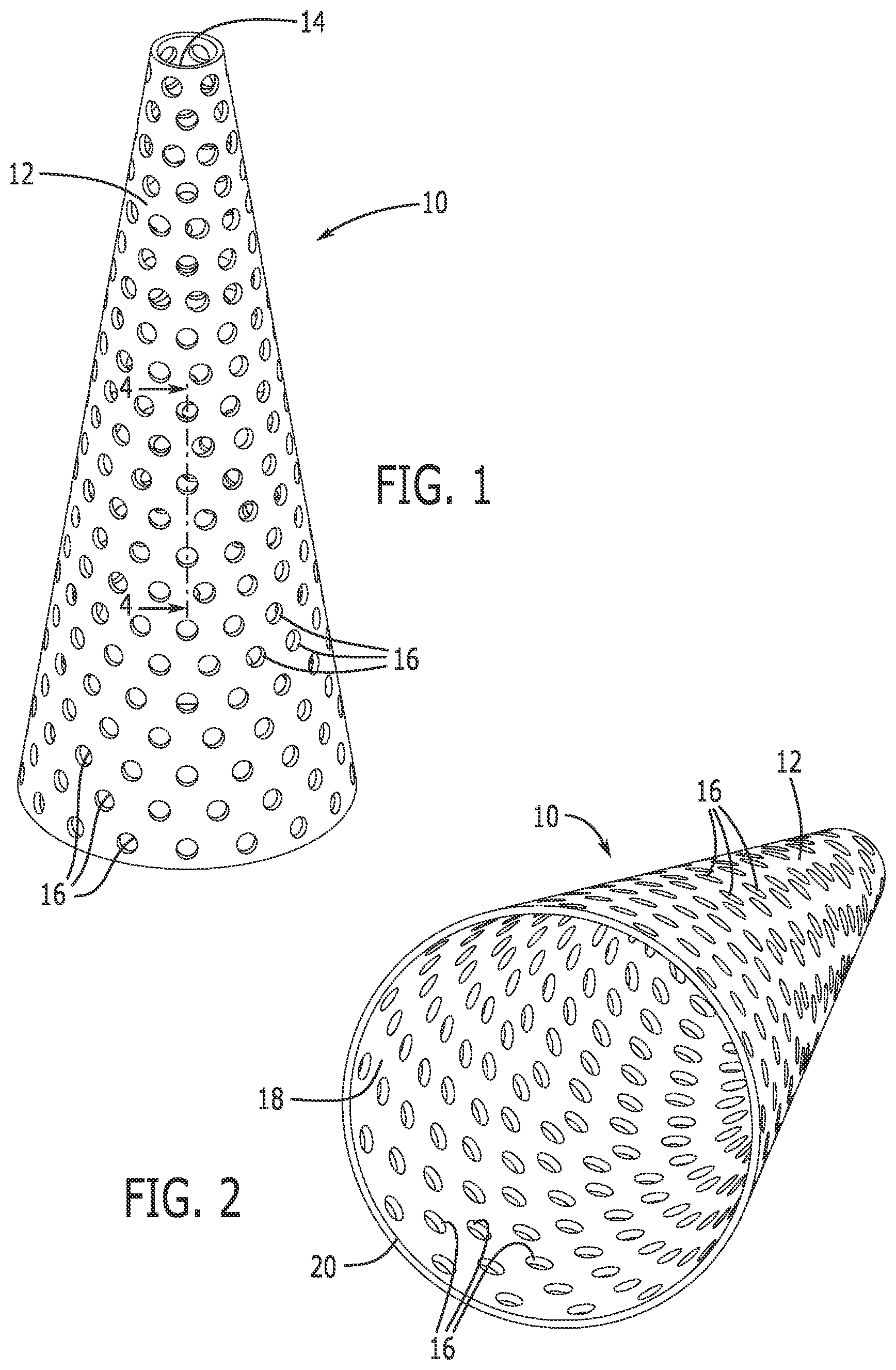 Patent US12324555 Figure 1 – Dishwasher-safe washing stand for conical bags