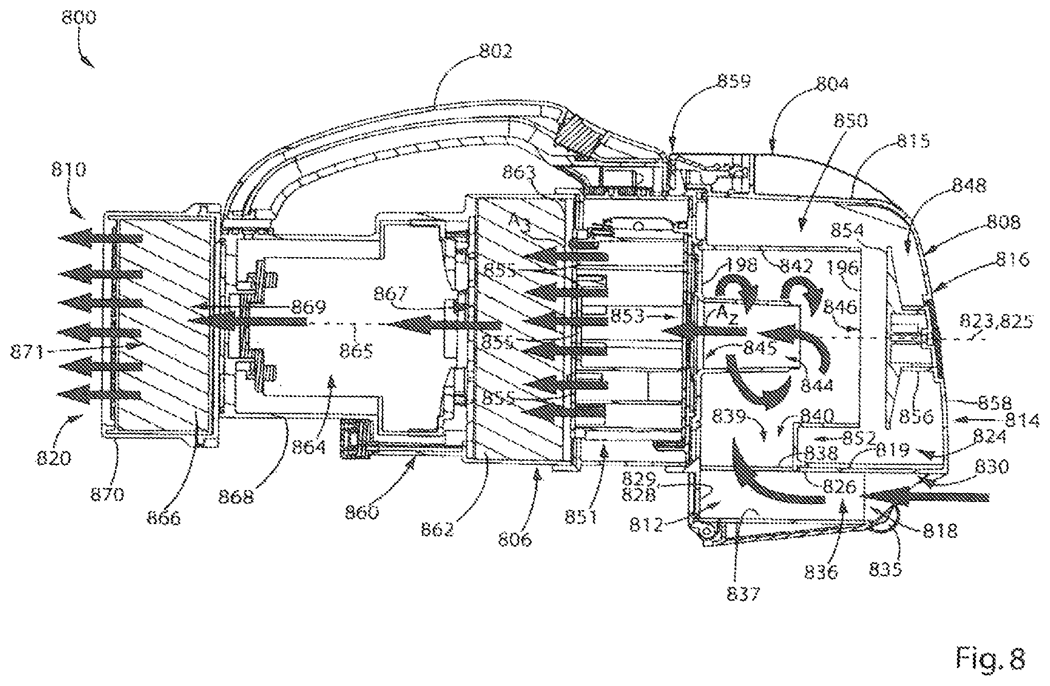 Patent US12324556 Figure 9 – Hand vacuum cleaner