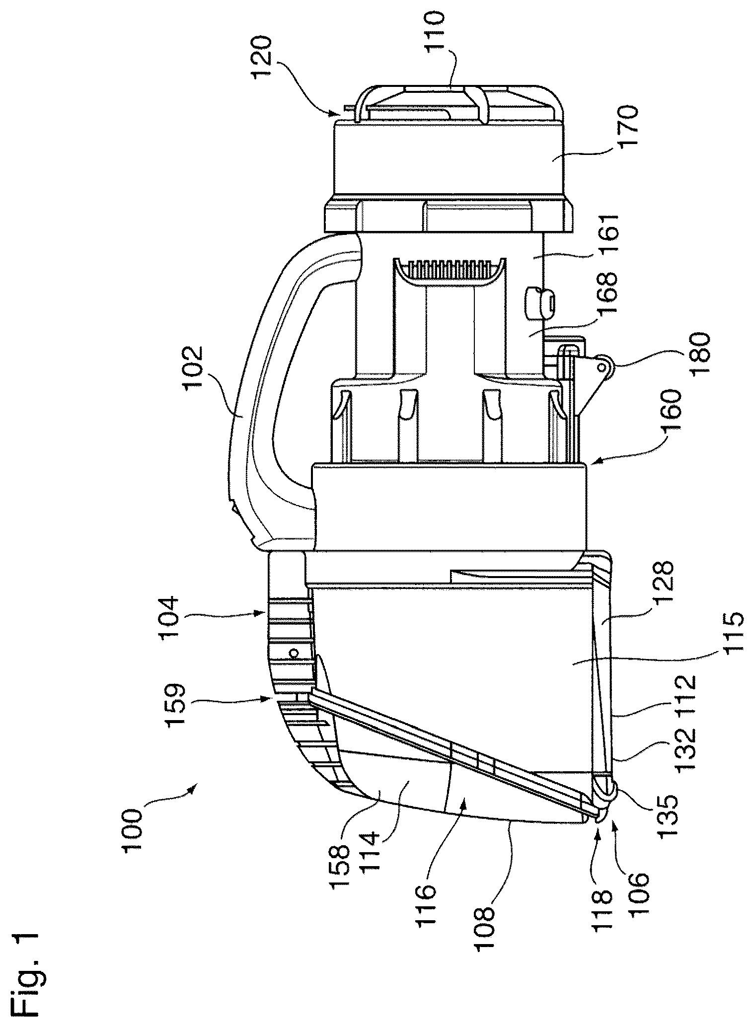 Patent US12324557 Figure 1 – Portable surface cleaning apparatus