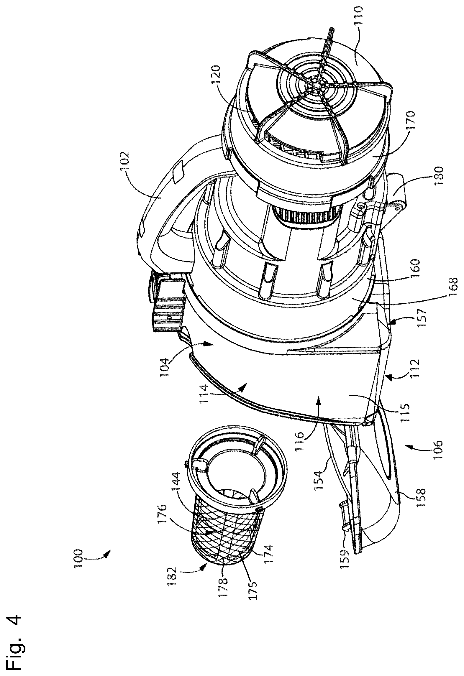 Patent US12324557 Figure 4 – Portable surface cleaning apparatus
