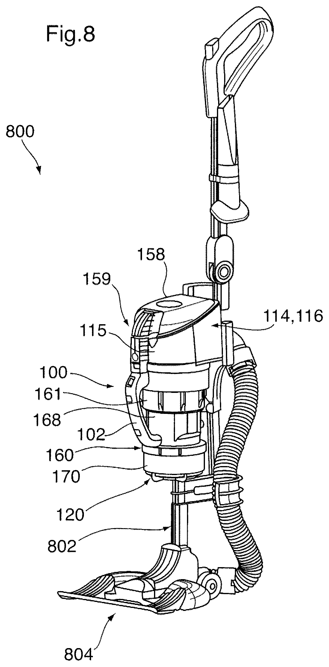Patent US12324557 Figure 8 – Portable surface cleaning apparatus