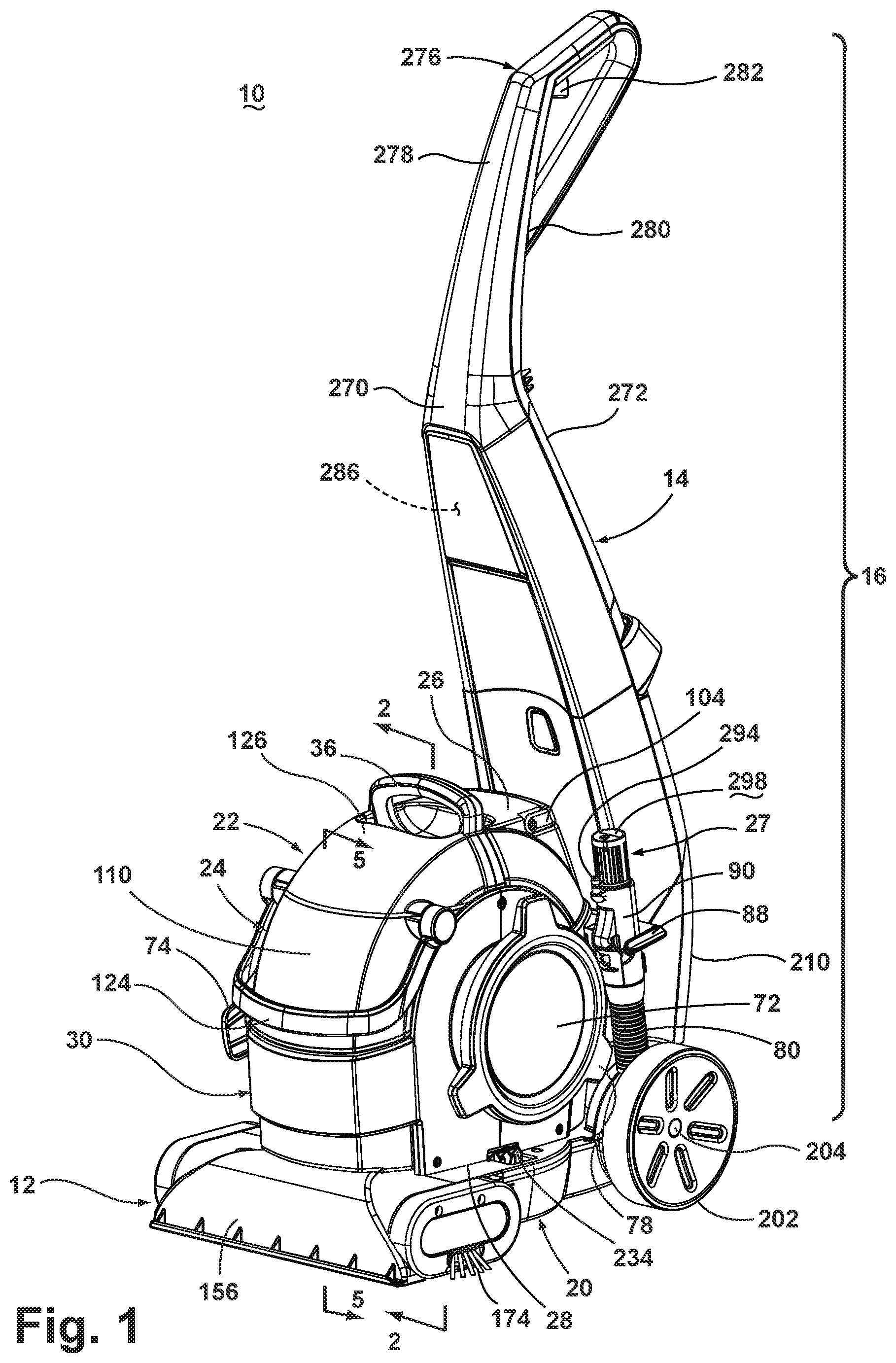 Patent US12324558 Figure 1 – Extraction cleaner