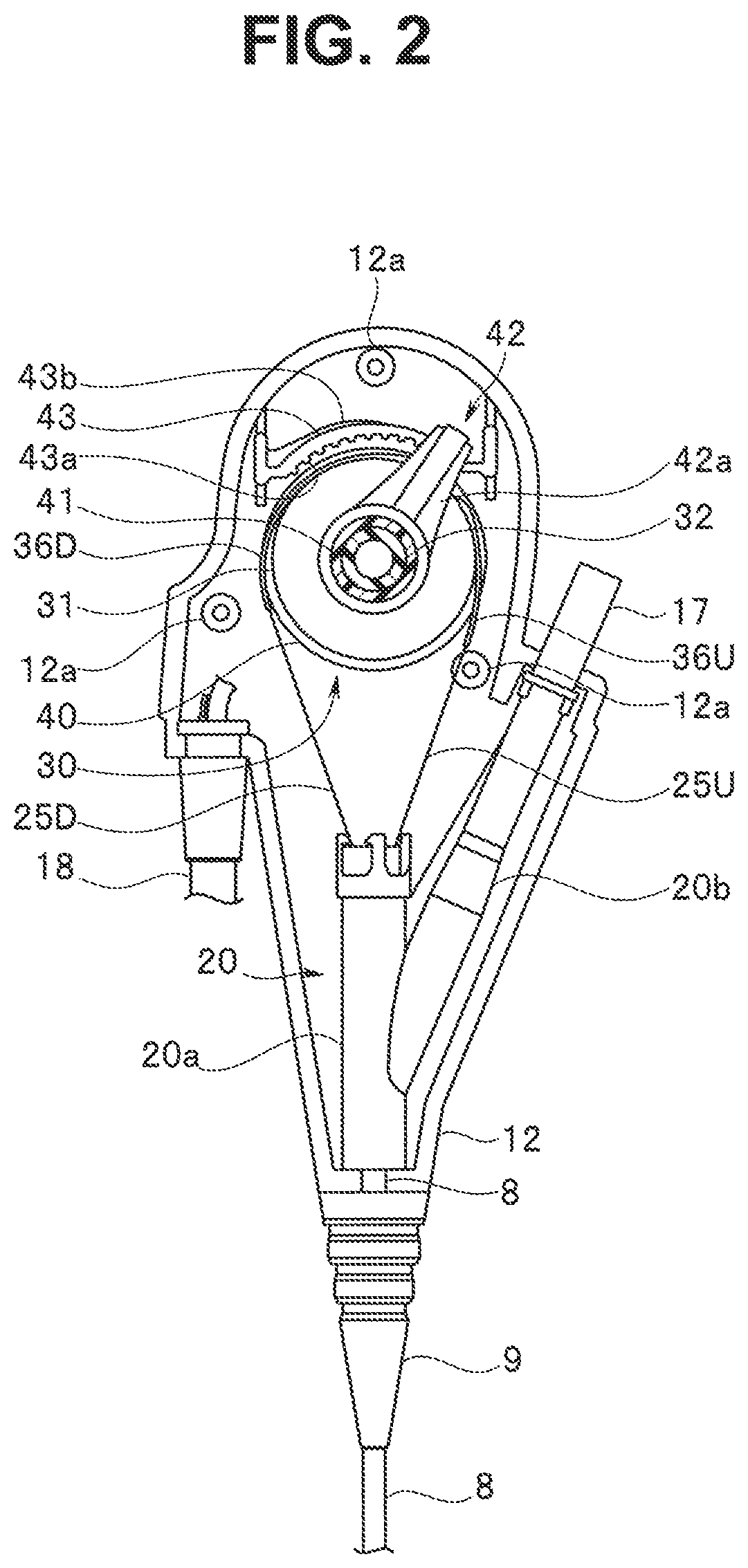 Patent US12324566 Figure 2 – Bending operation mechanism for endoscope and endoscope