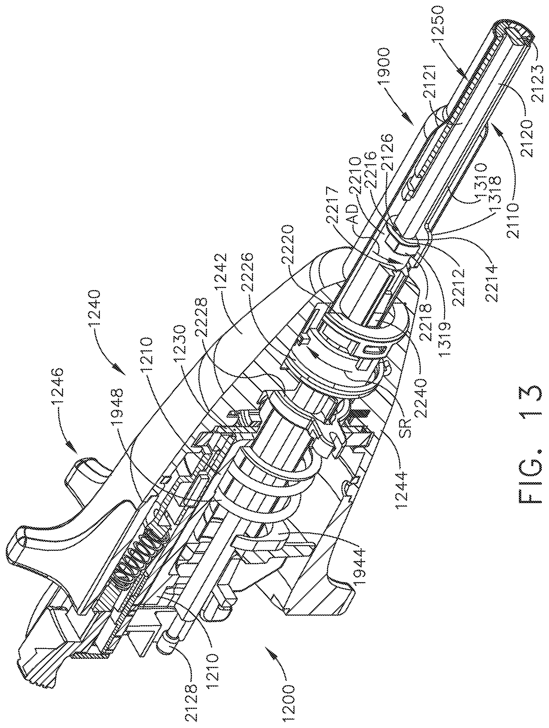 Patent US12324581 Figure 13 – Surgical instrument comprising selectively actuatable rotatable couplers