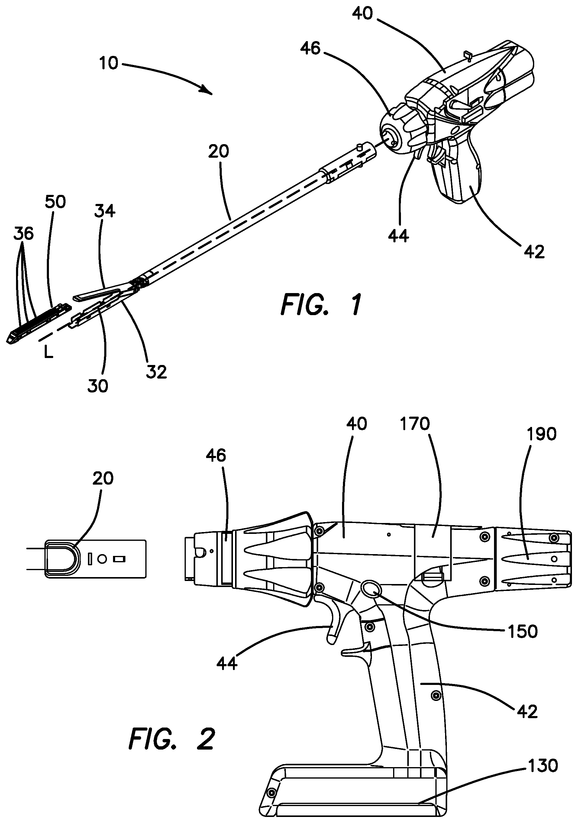 Patent US12324582 Figure 1 – Surgical stapler having a powered handle