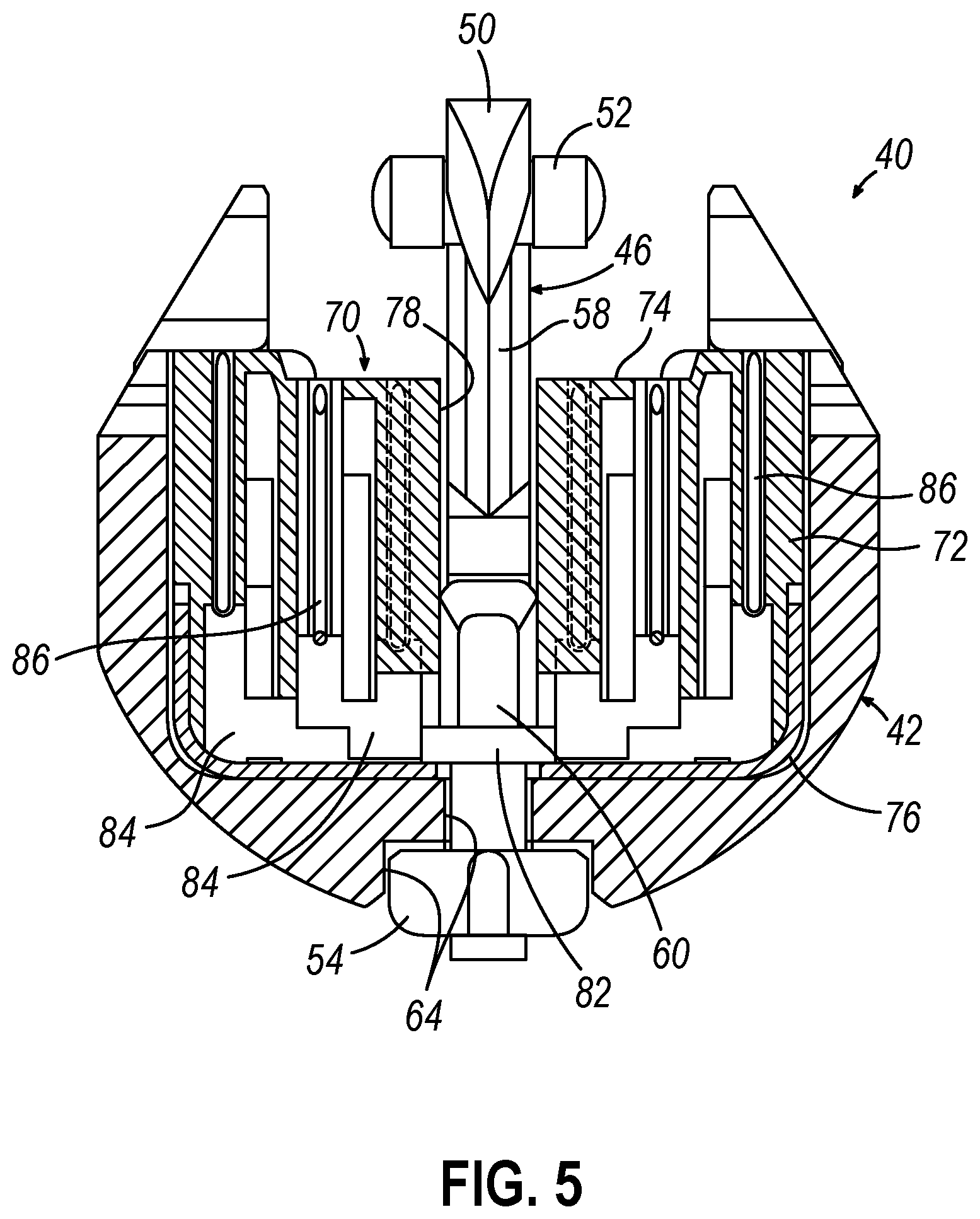Patent US12324583 Figure 6 – Incompatible staple cartridge use prevention features for surgical stapler