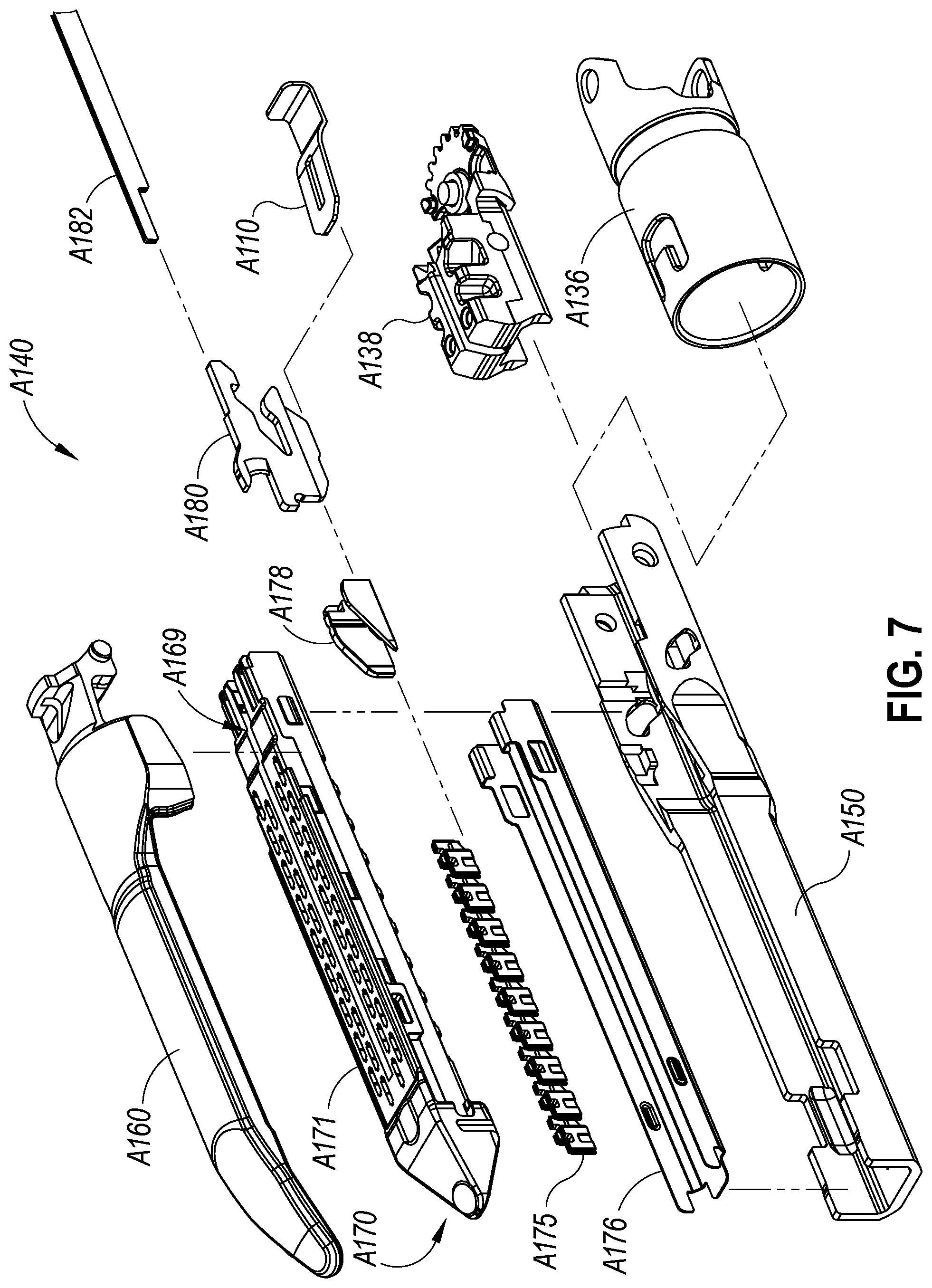 Patent US12324583 Figure 8 – Incompatible staple cartridge use prevention features for surgical stapler