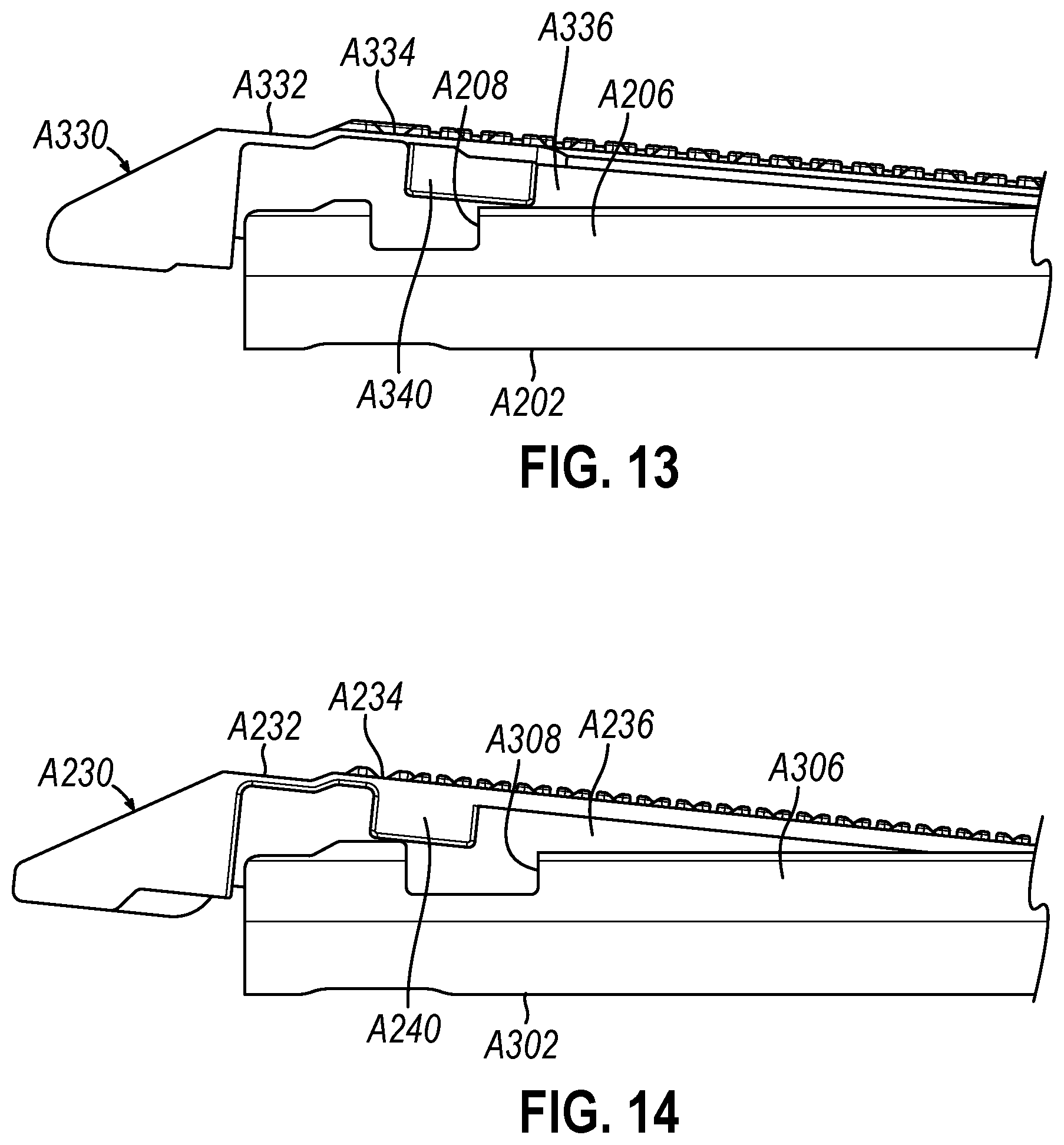Patent US12324583 Figure 15 – Incompatible staple cartridge use prevention features for surgical stapler