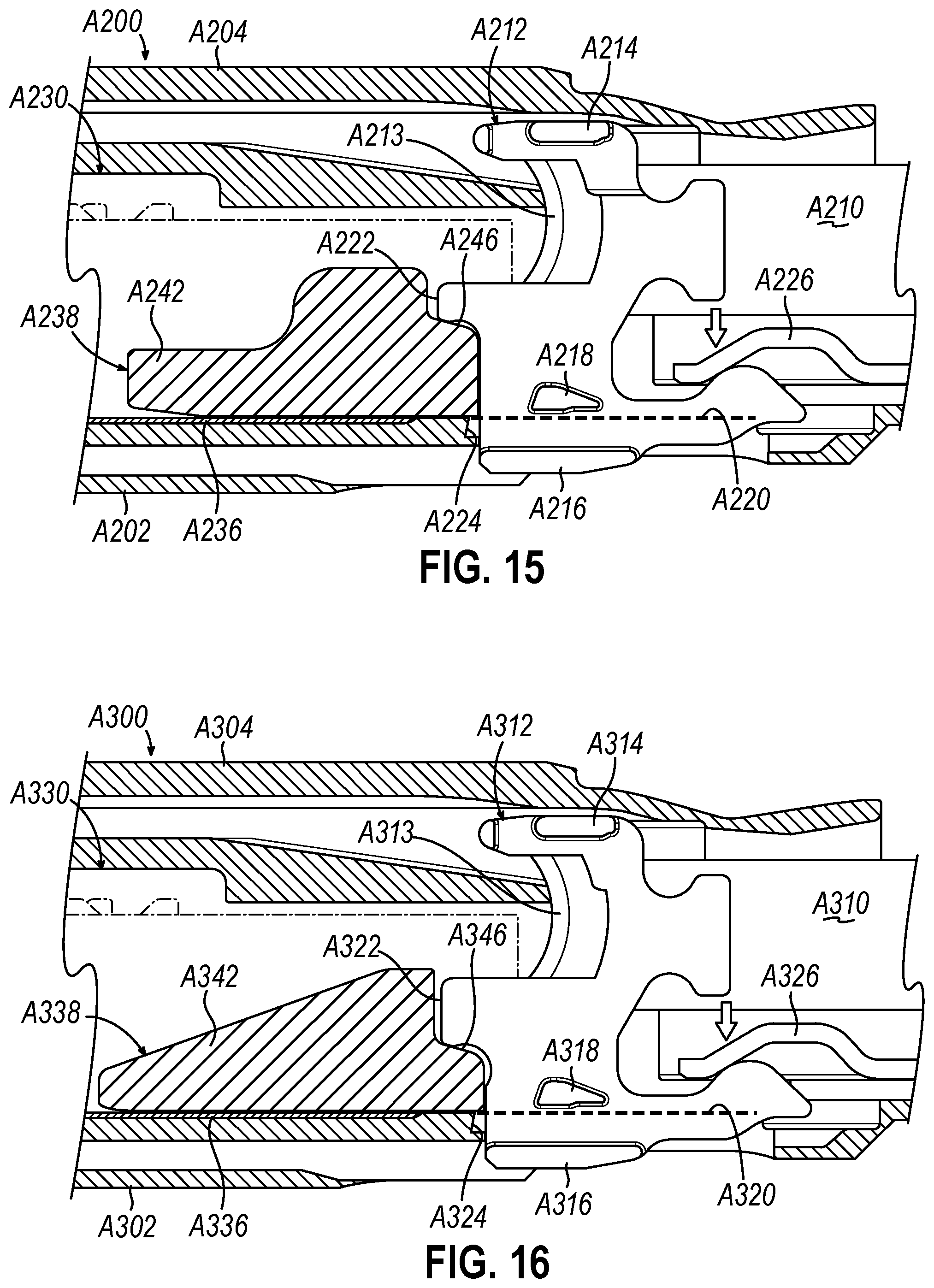 Patent US12324583 Figure 16 – Incompatible staple cartridge use prevention features for surgical stapler