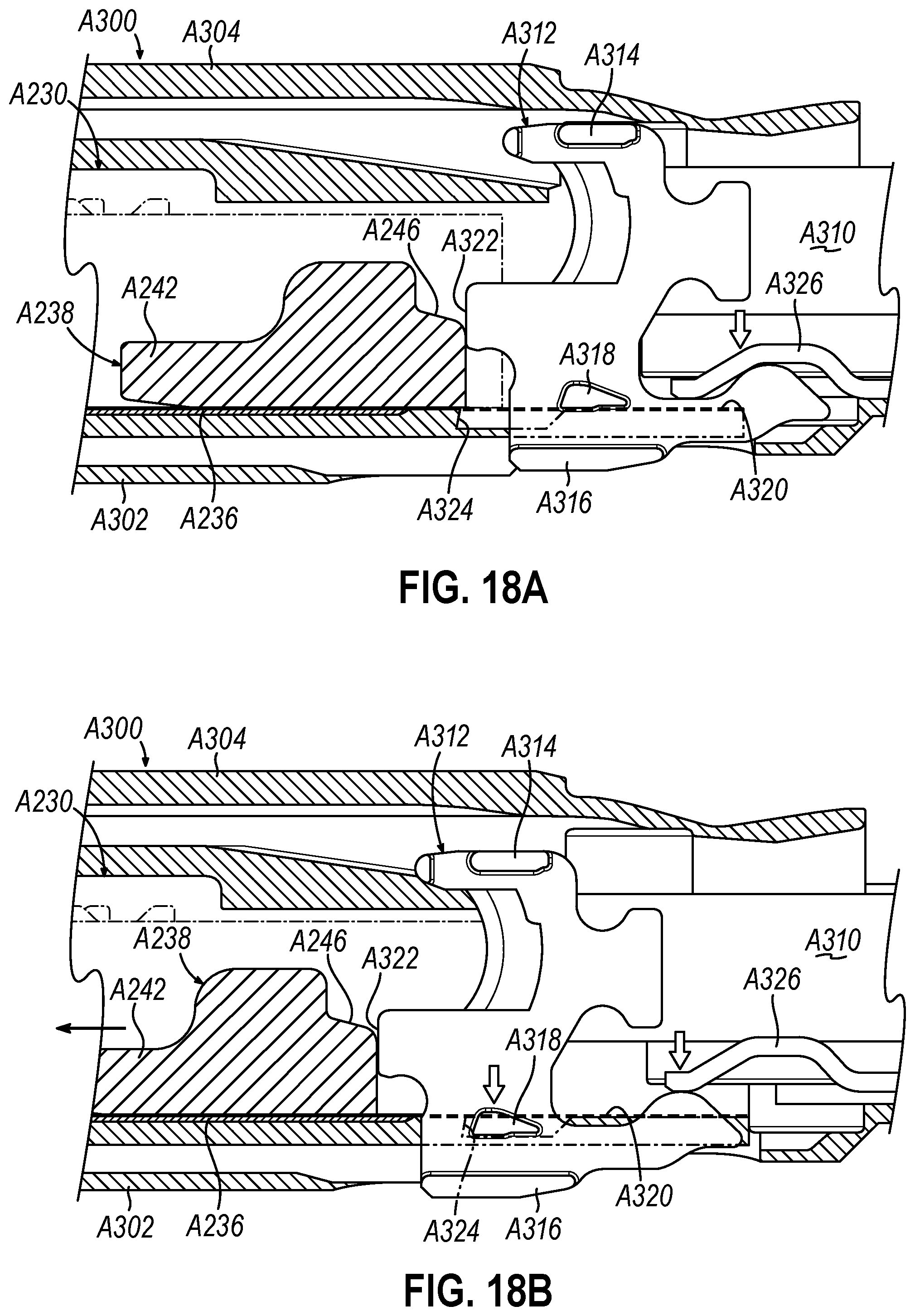 Patent US12324583 Figure 18 – Incompatible staple cartridge use prevention features for surgical stapler