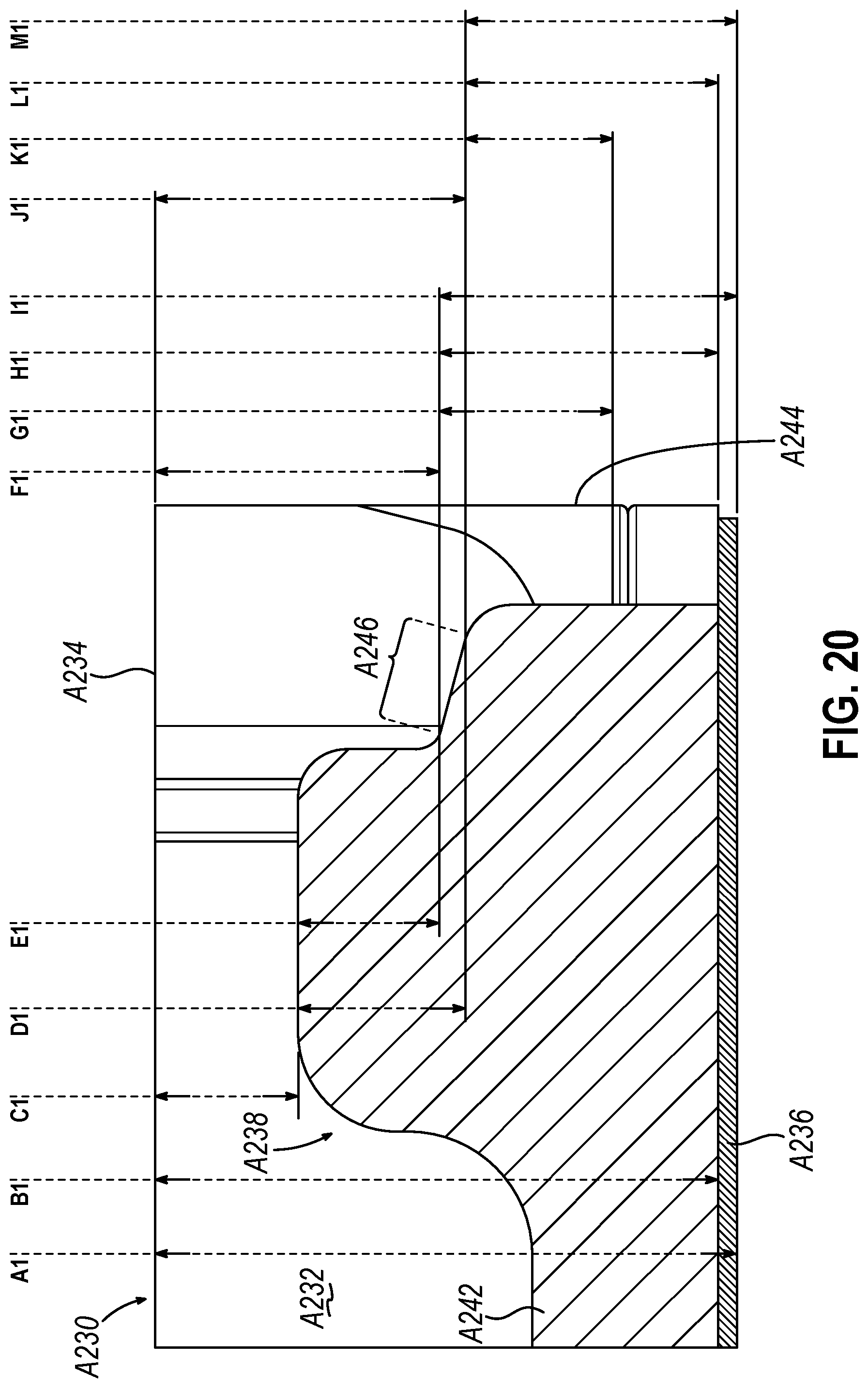 Patent US12324583 Figure 20 – Incompatible staple cartridge use prevention features for surgical stapler