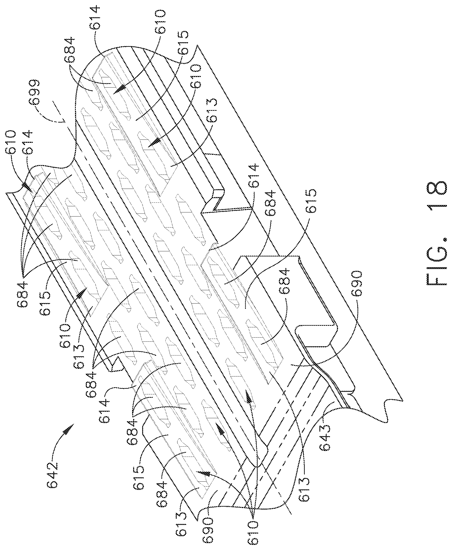 Patent US12324585 Figure 20 – Fastener cartridges including extensions having different configurations