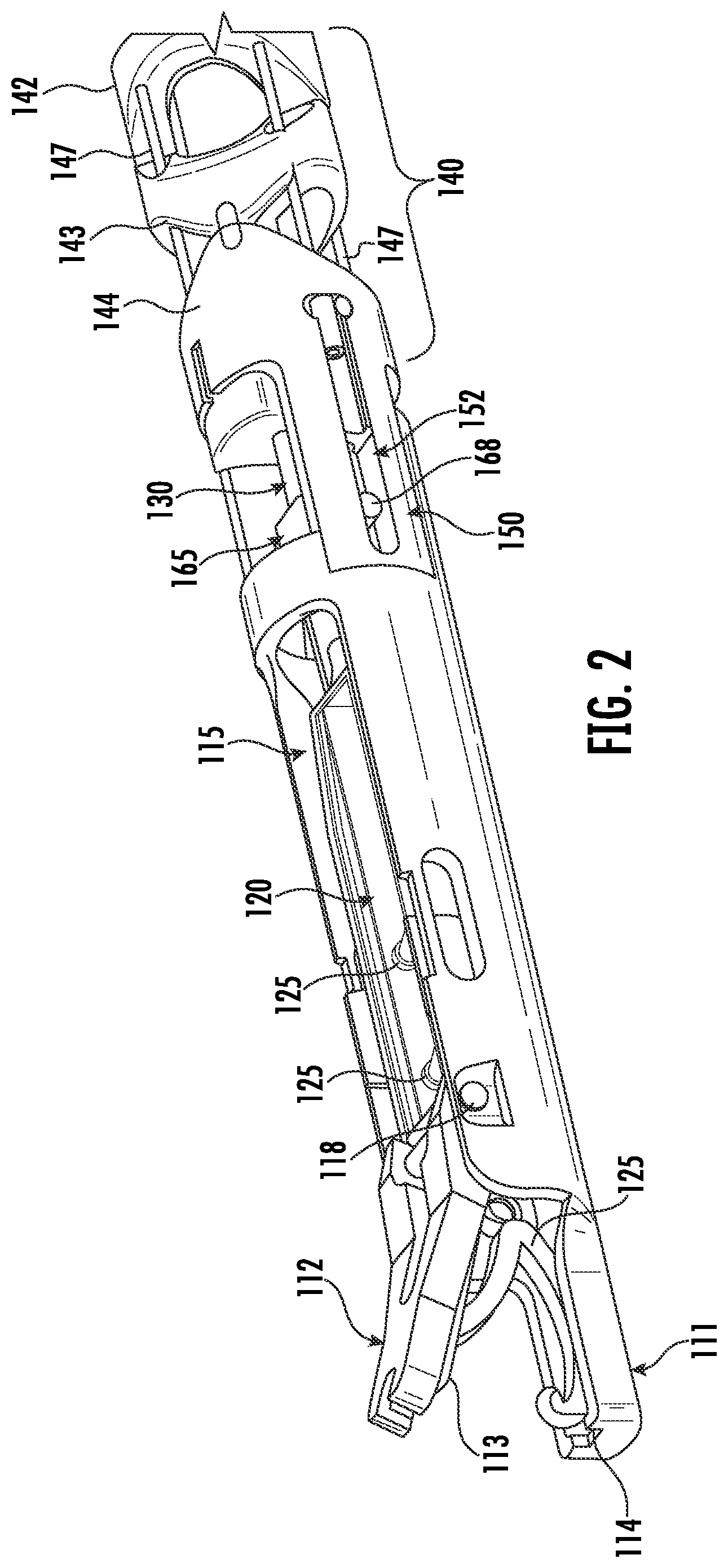 Patent US12324589 Figure 2 – Surgical instruments for applying multiple clips