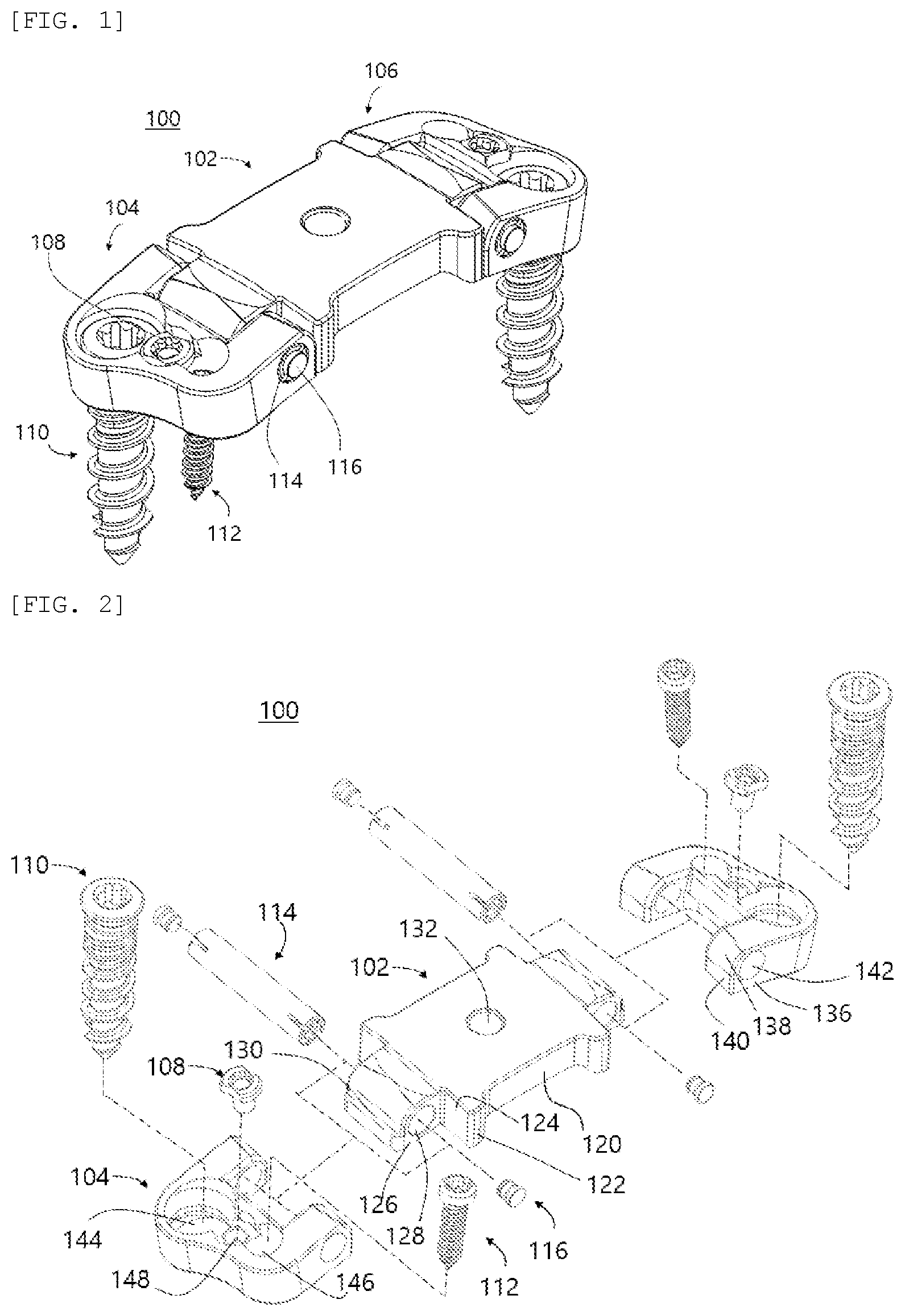 Patent US12324609 Figure 1 – Adjustable spinal plate