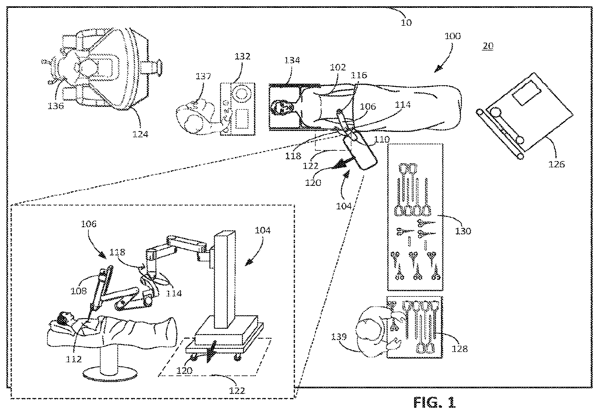 Patent US12324637 Figure 1 – Base positioning system for a controllable arm and related methods