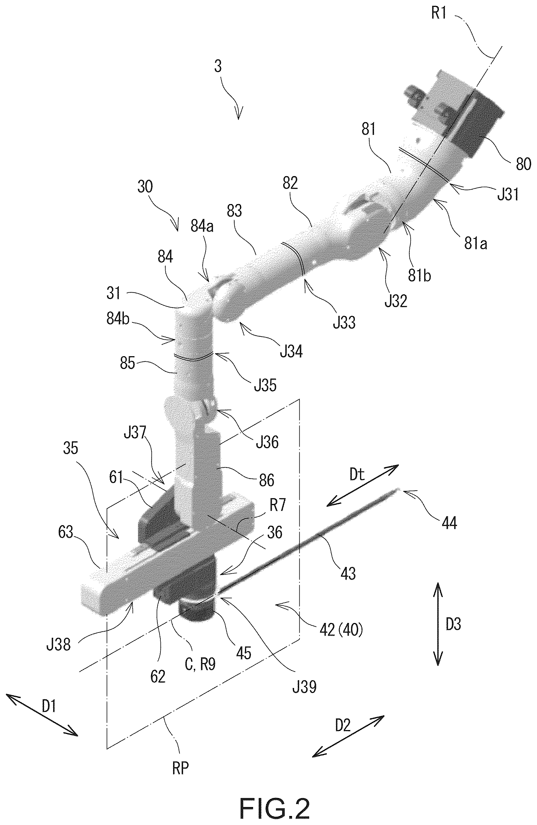 Patent US12324639 Figure 2 – Surgical system and method of controlling surgical manipulator arm