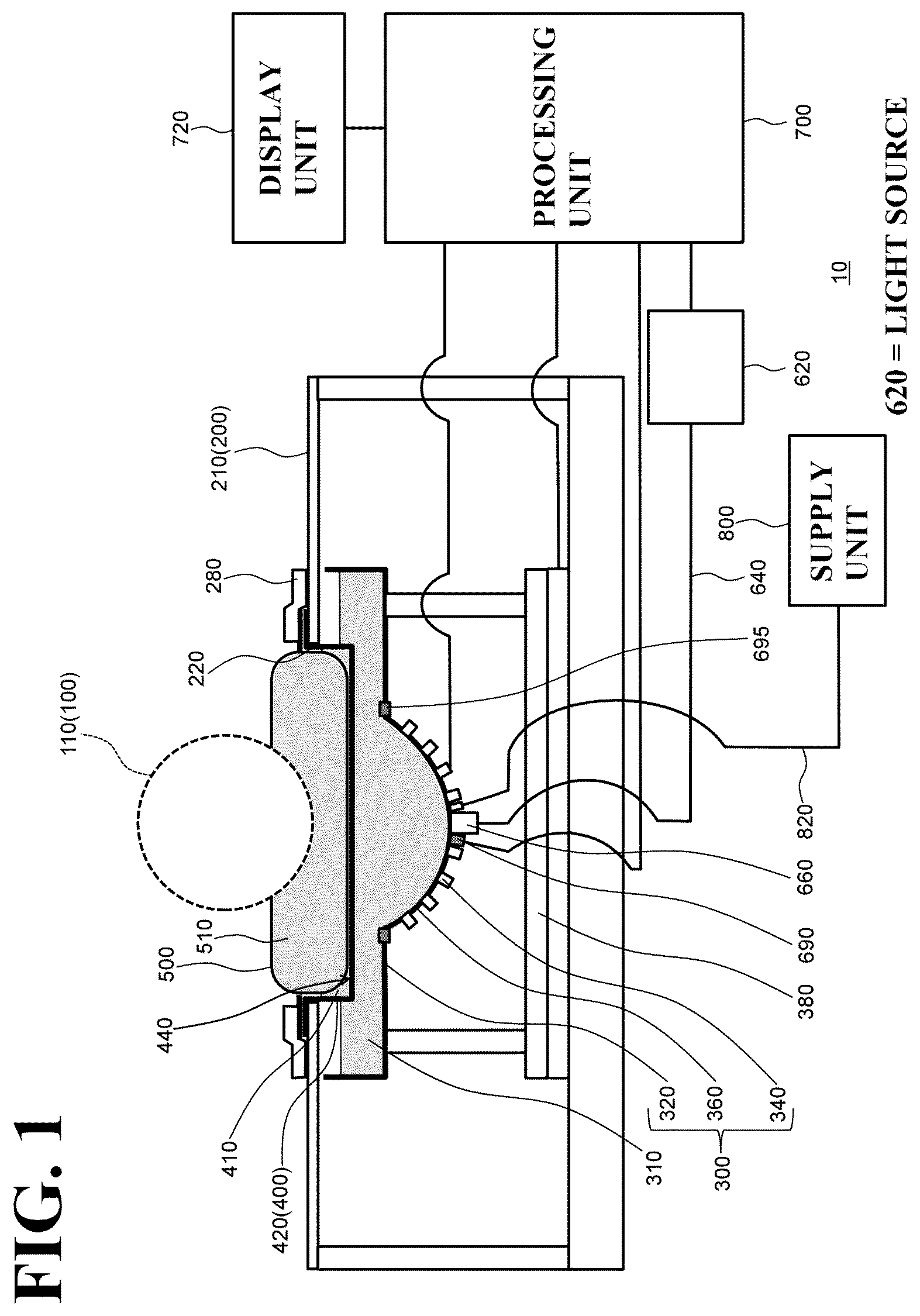 Patent US12324651 Figure 1 – Acoustic-wave measuring device, matching-material bag, matching gel, separation film, and acoustic-wave measurement method