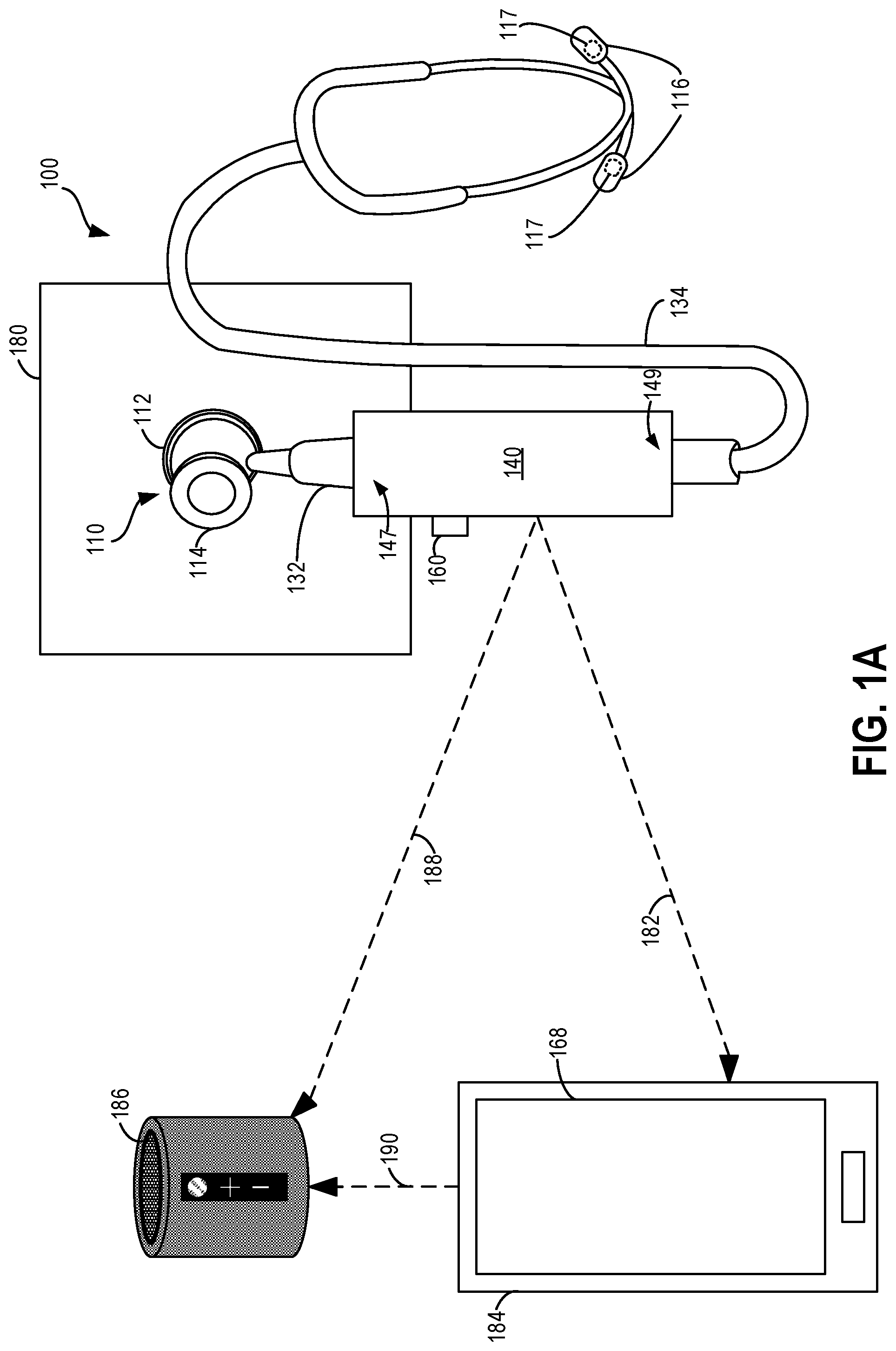 Patent US12324699 Figure 1 – Systems and methods for electronic stethoscope wireless auscultation